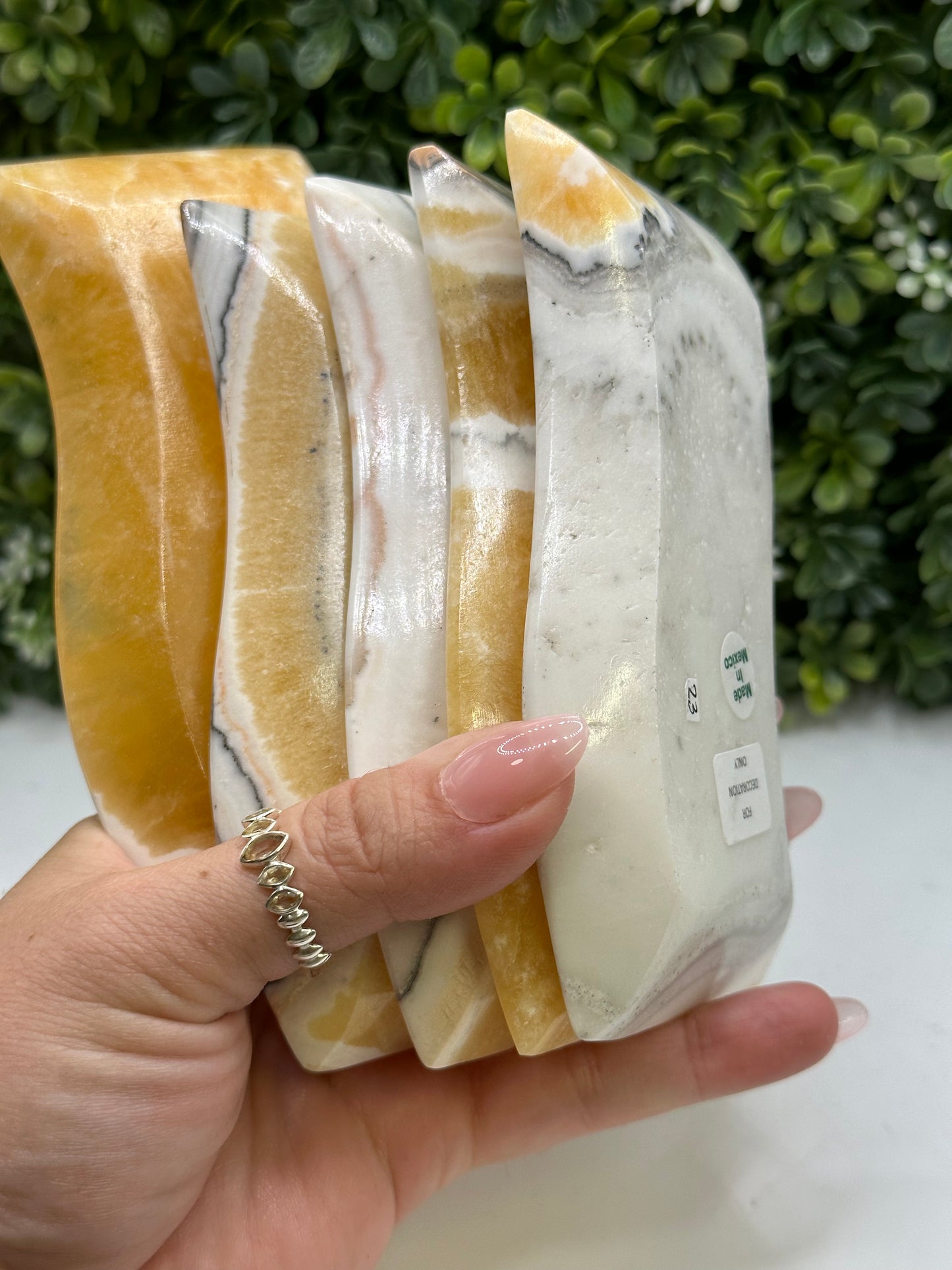 Orange calcite Bowls