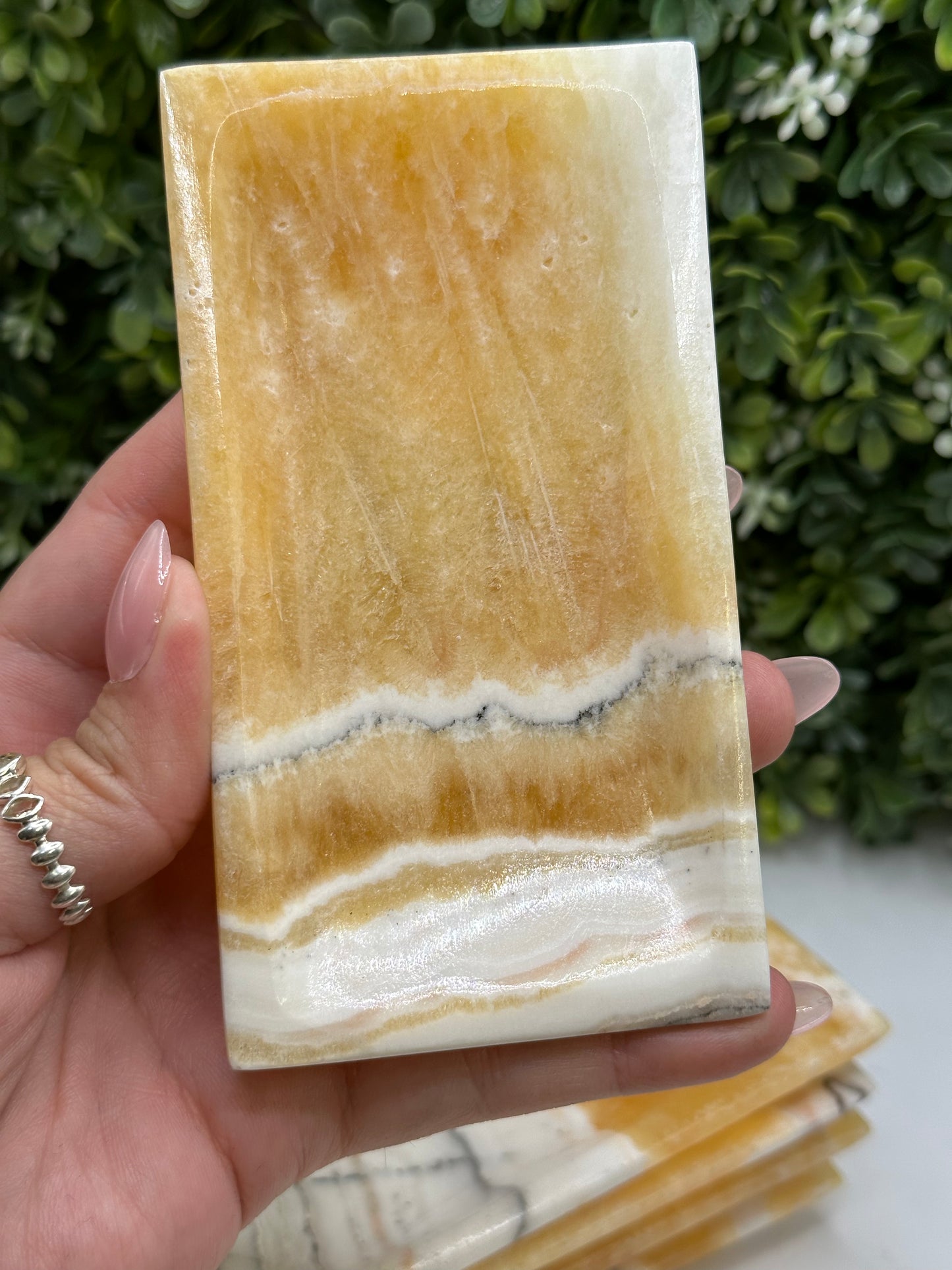 Orange calcite bowl