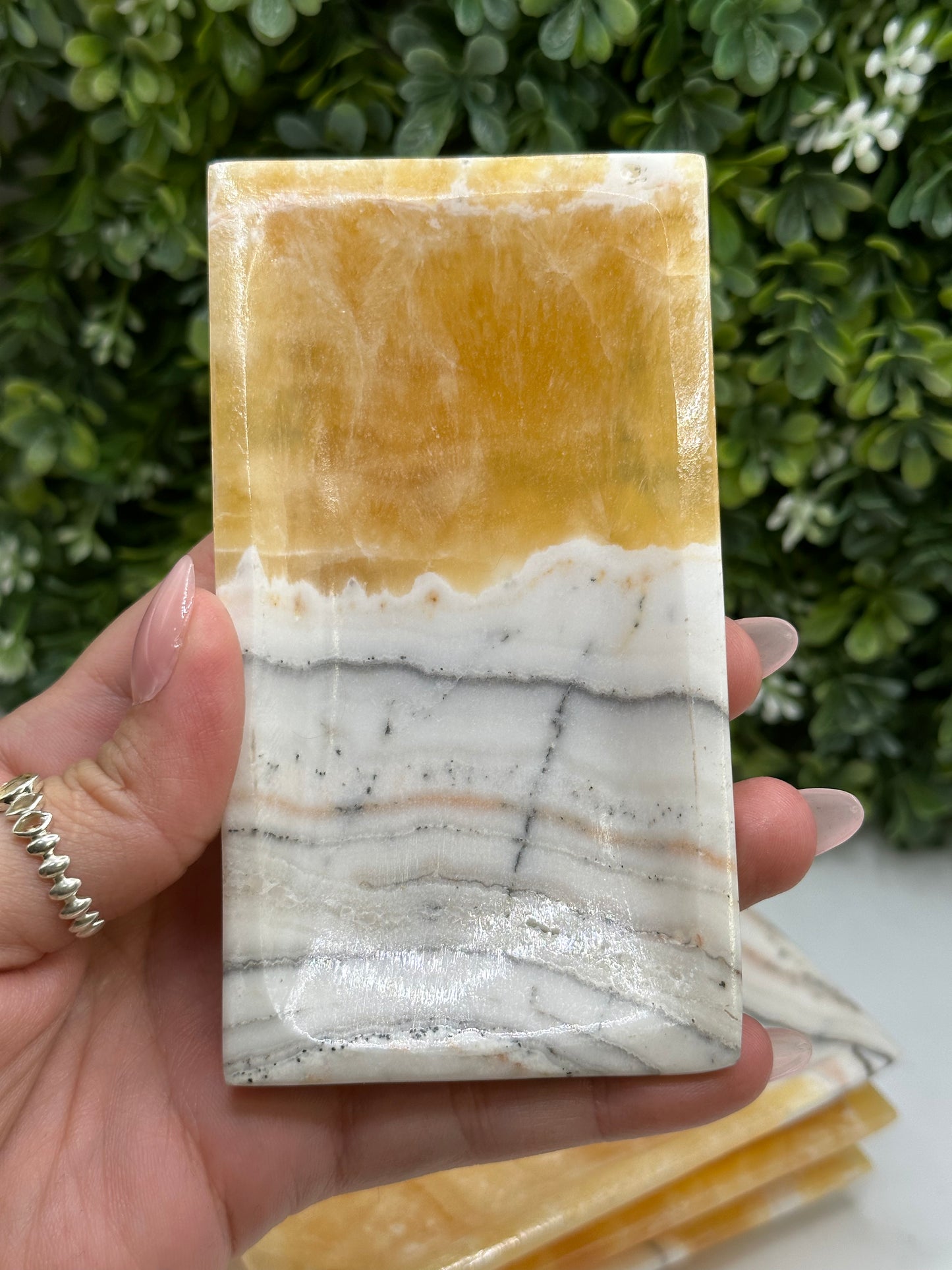 Orange calcite bowl