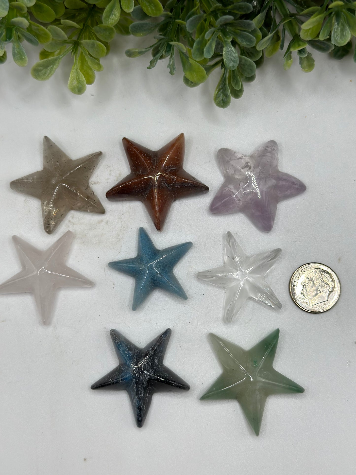 MINI STAR SHAPE CRYSTALS AMETHYST/BLUE AVENTURINE/GREEN AVENTURINE/RED AVENTURINE/SMOKY QUARTZ/CLEAR QUARTZ/ROSE QUARTZ