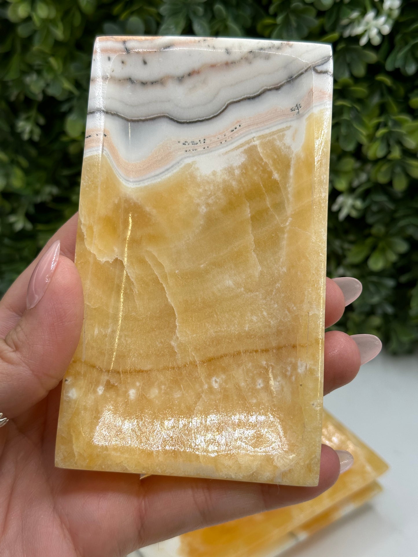 Orange calcite bowl
