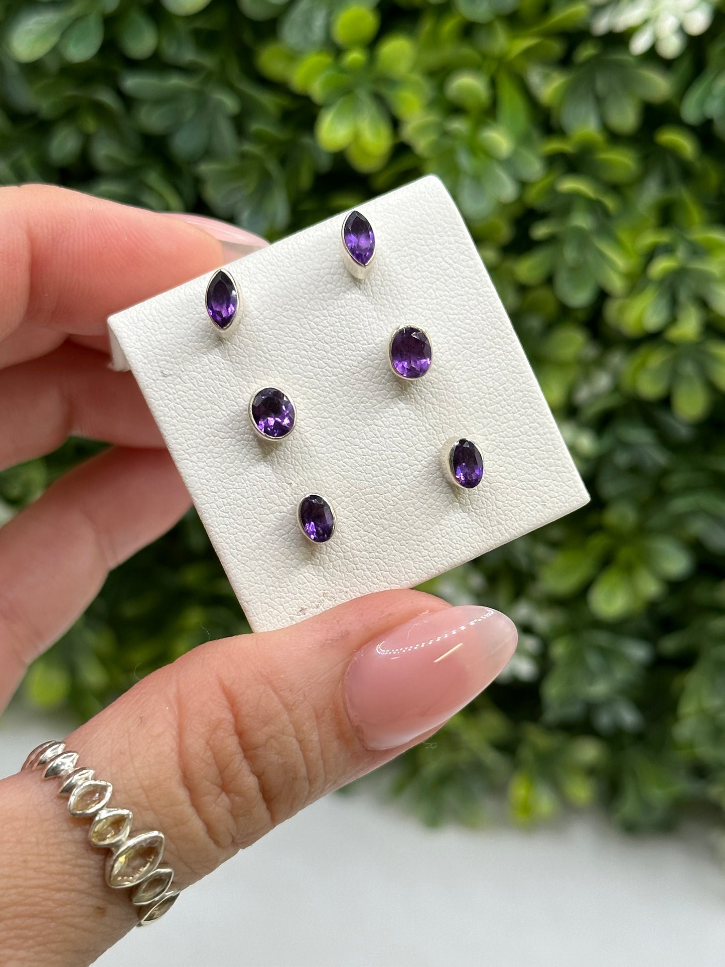 Amethyst Stud earrings S925