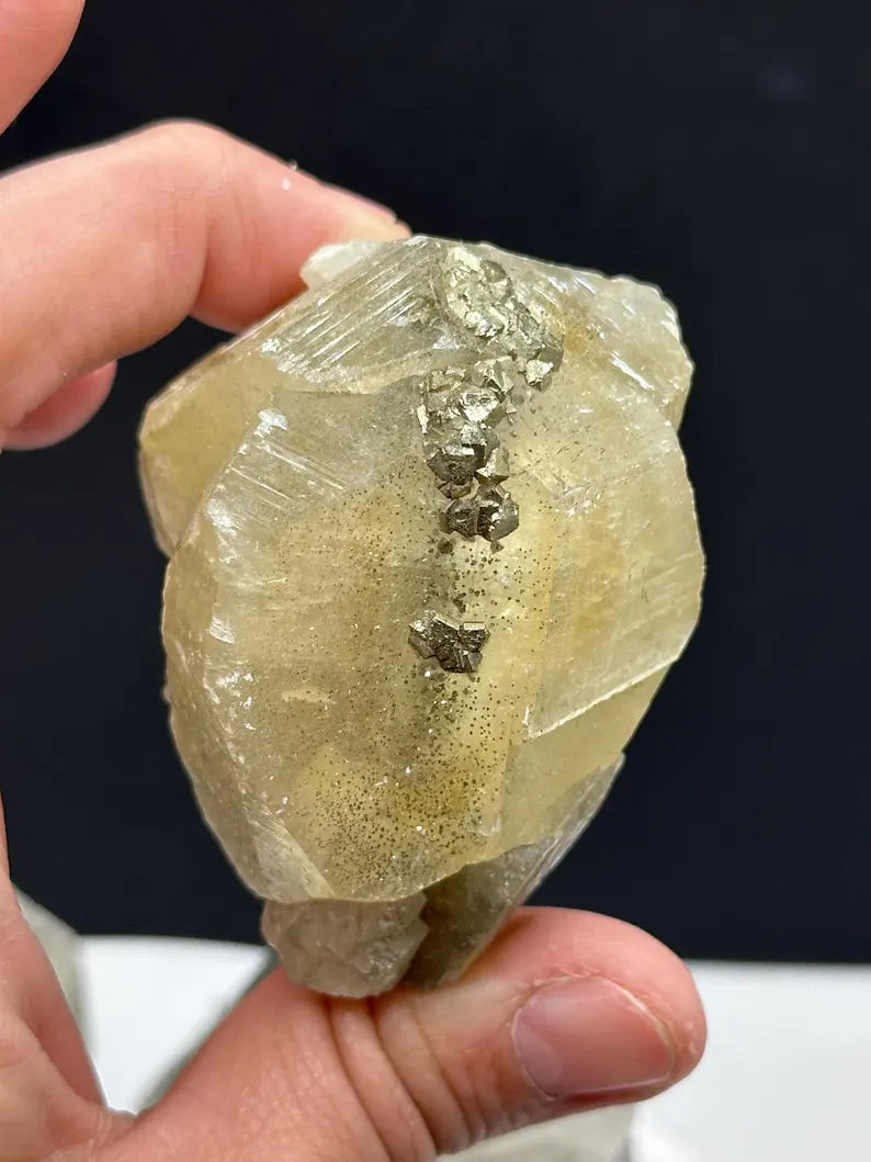 Natural Benz Calcite Crystal β Raw Mineral Specimen for Collectors