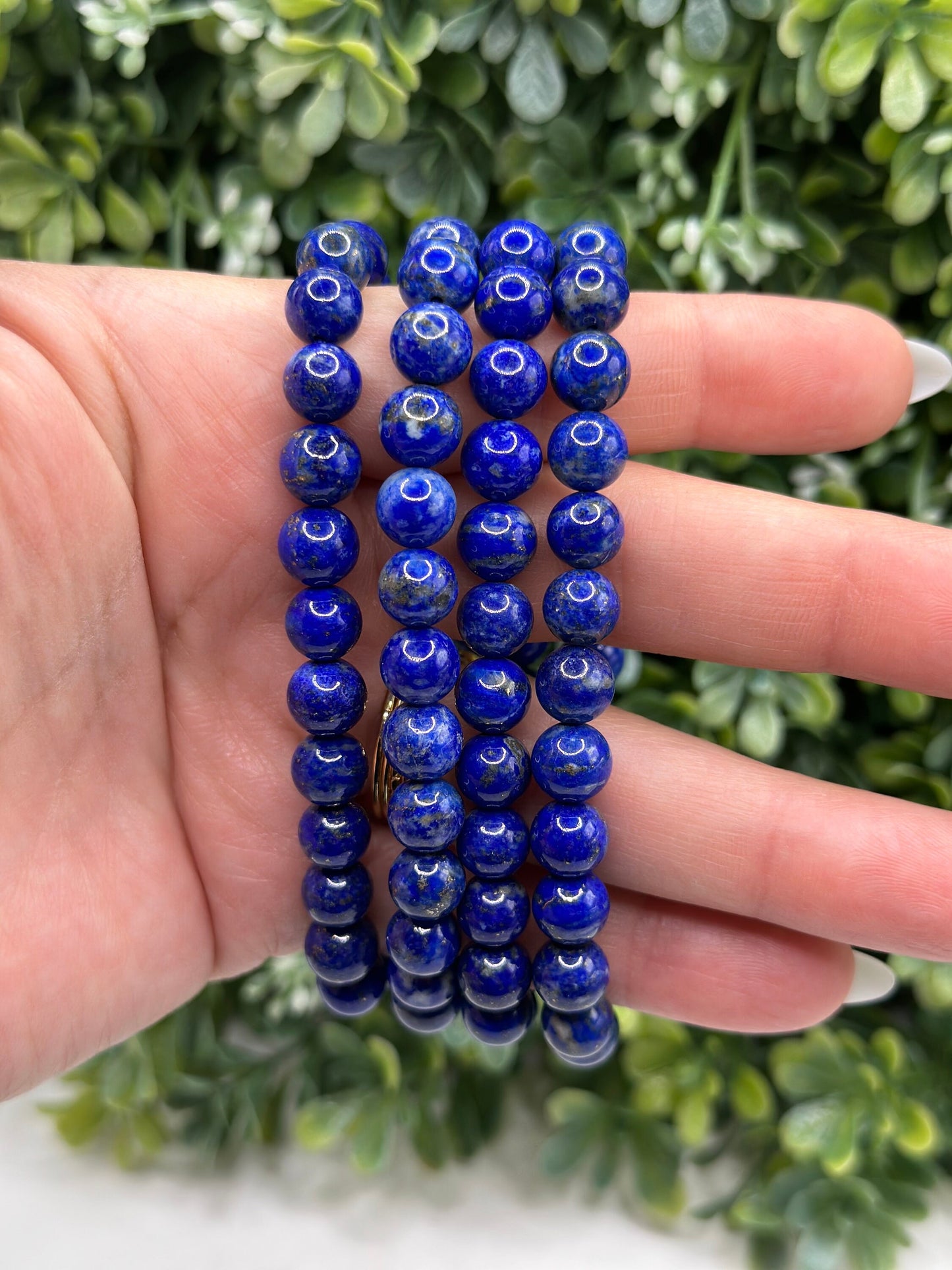 Lapiz Lazuli 8mm and 9.5mm beaded bracelet