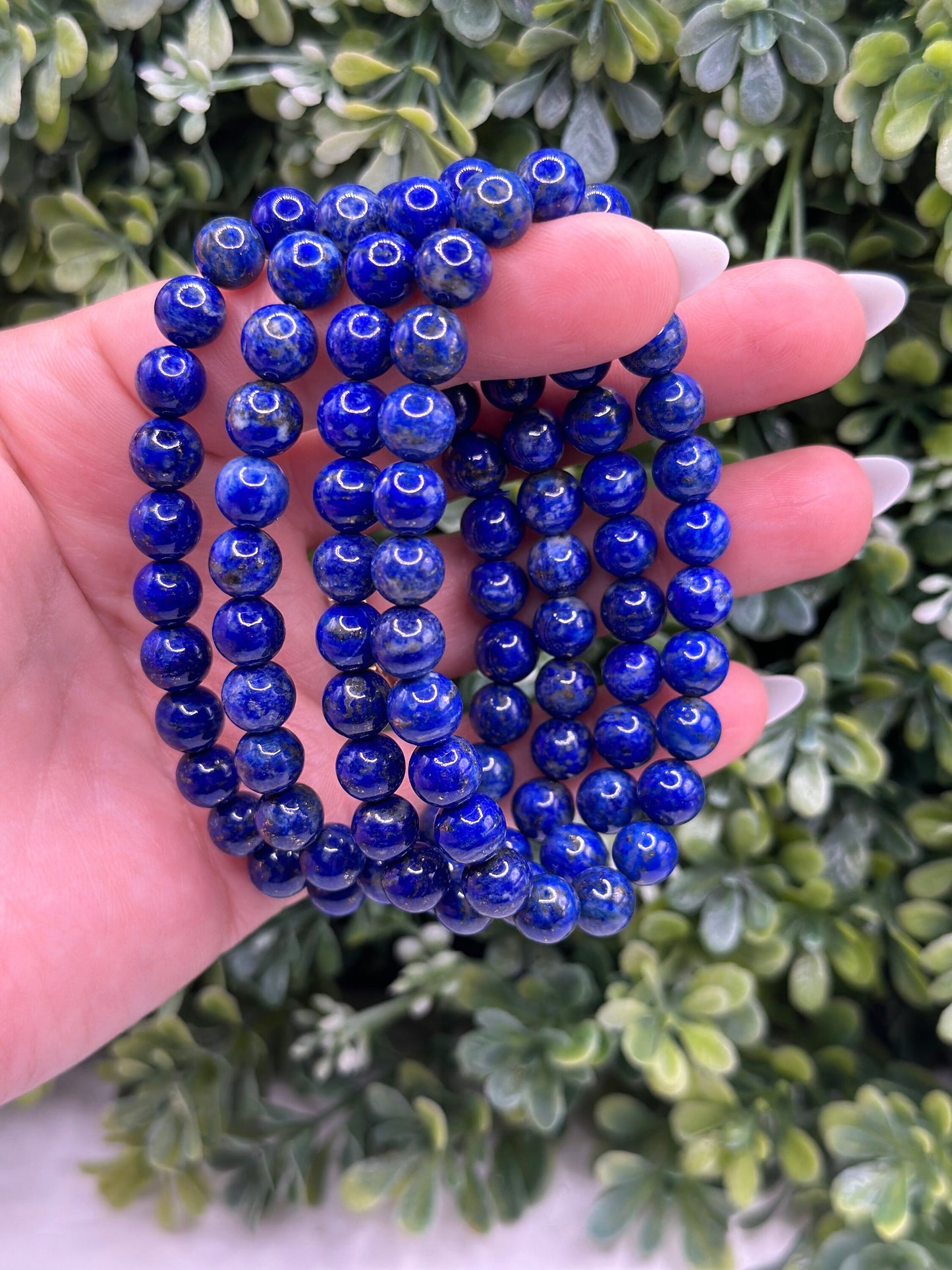 Lapiz Lazuli 8mm and 9.5mm beaded bracelet