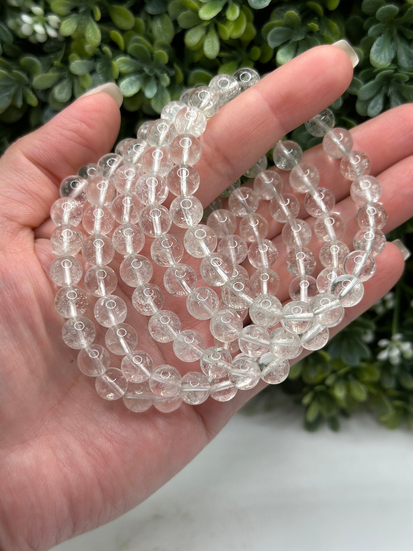 Clear Quartz 8mm beaded crystal bracelet