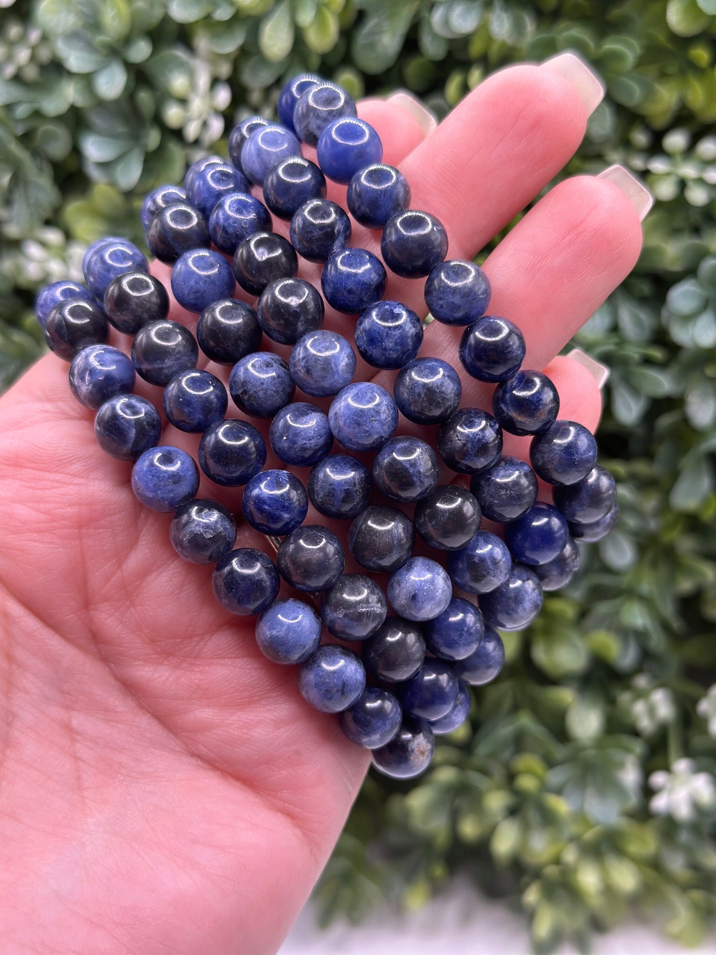 Sodalite 8mm crystal beaded bracelet