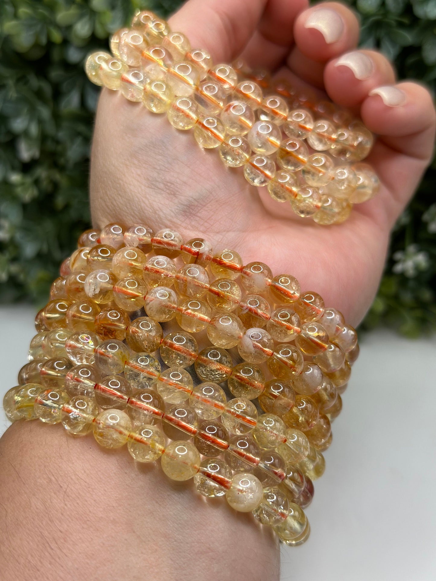 Citrine 8mm crystals beaded bracelet(heat treated amethyst)