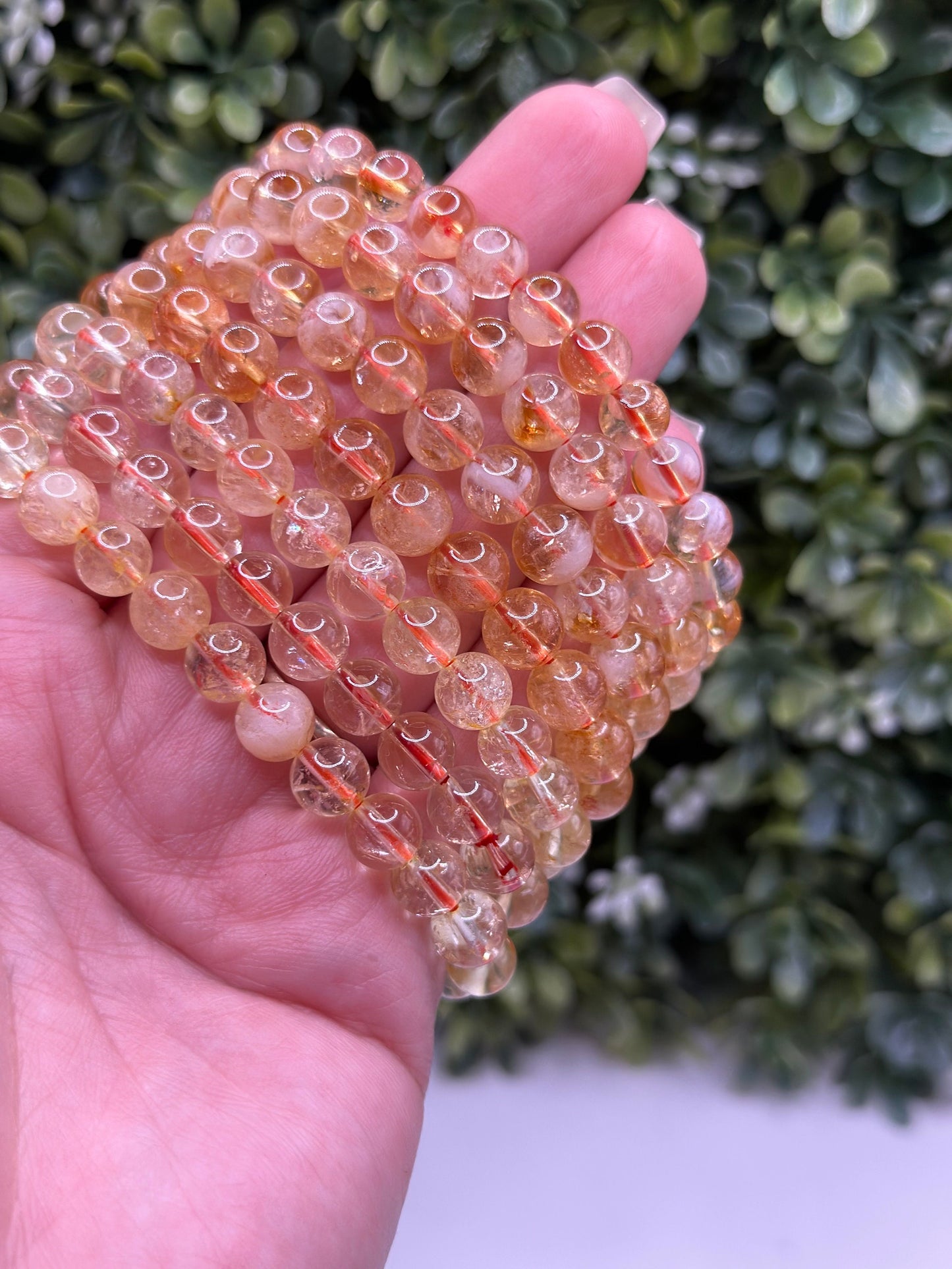 Citrine 8mm crystals beaded bracelet(heat treated amethyst)