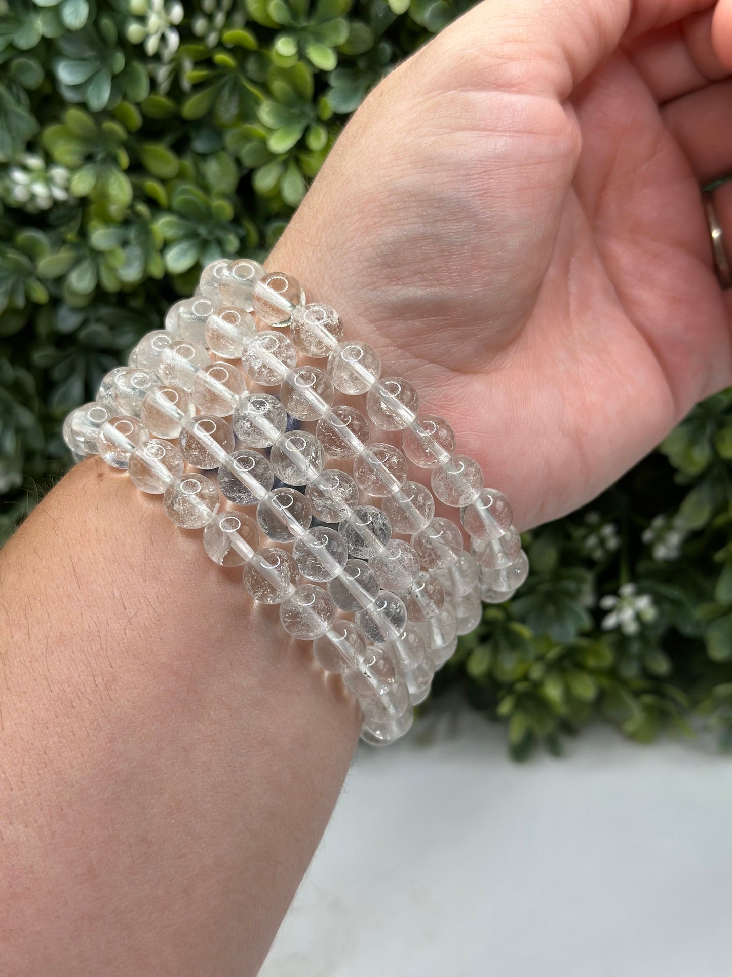 Clear Quartz 8mm beaded crystal bracelet