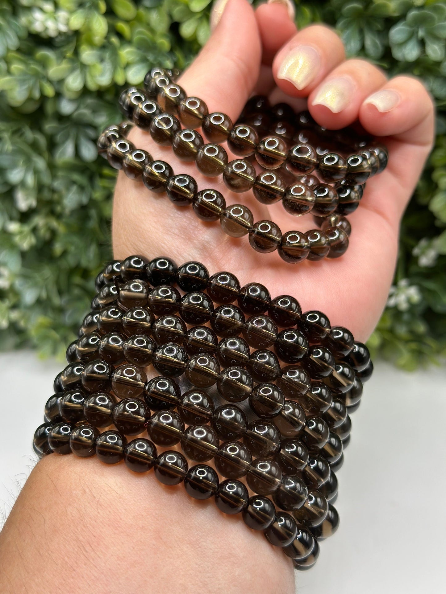 Smoky Quartz 8mm crystal bracelet