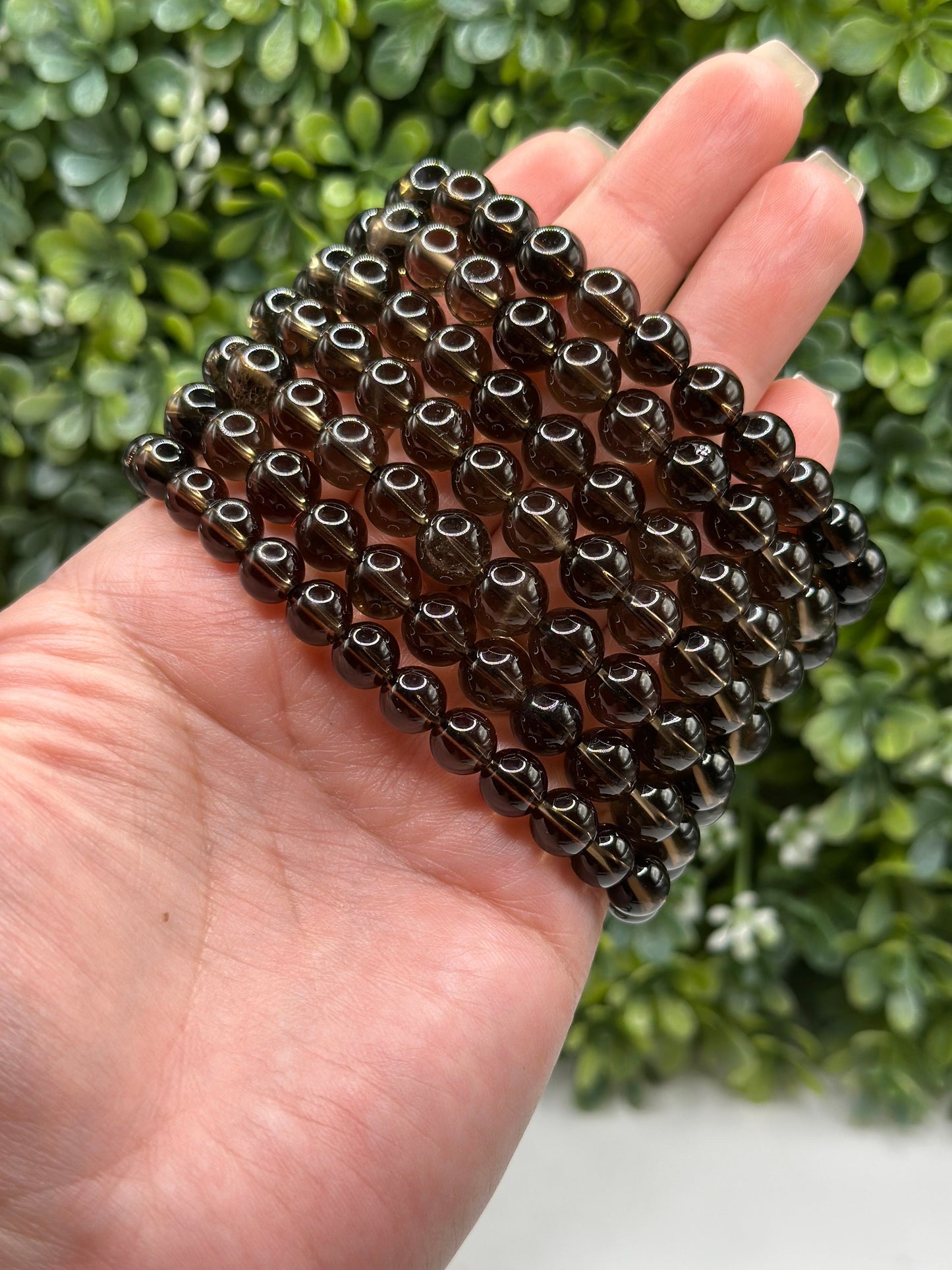 Smoky Quartz 8mm crystal bracelet