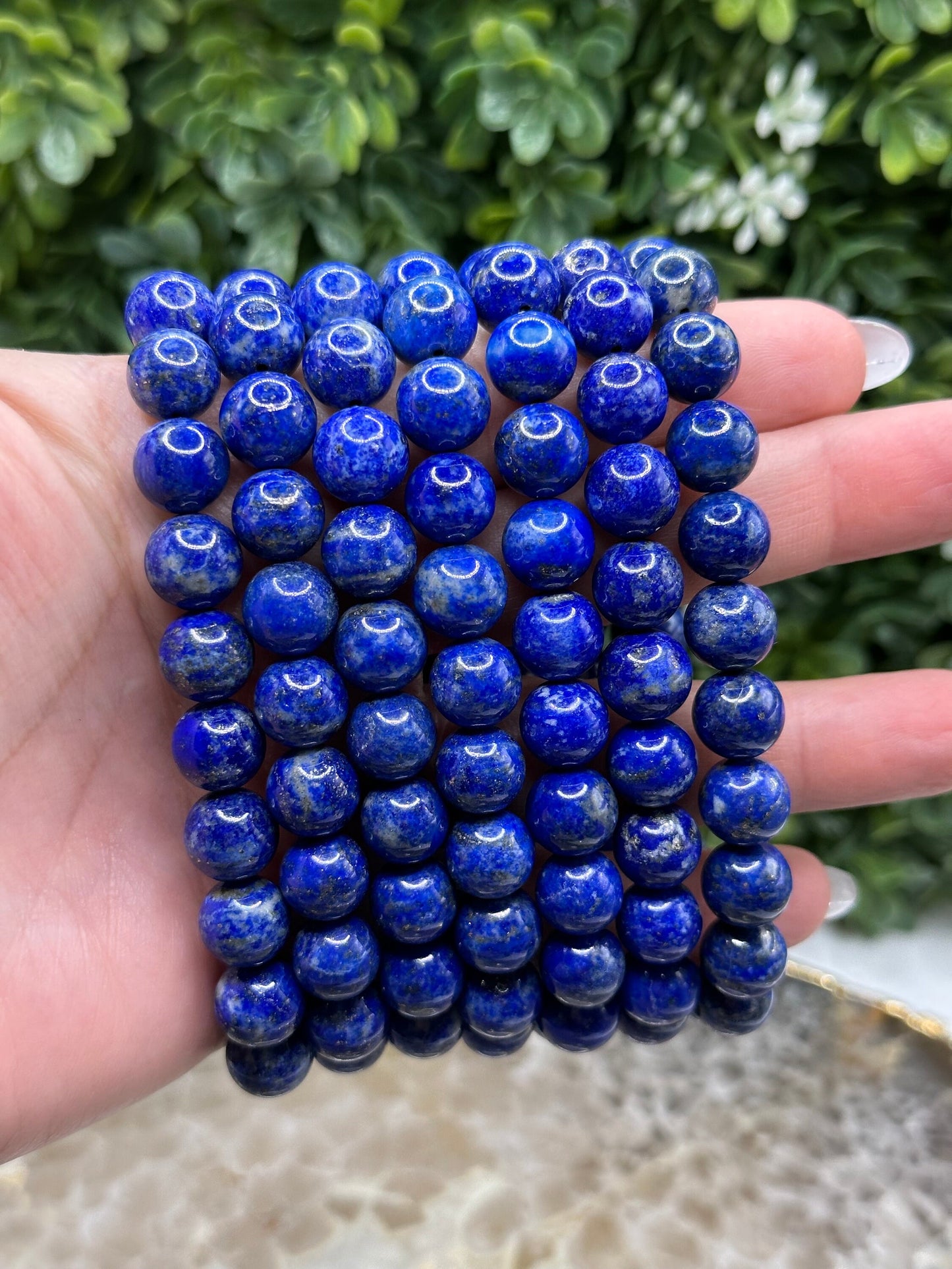 Lapiz Lazuli 8mm and 9.5mm beaded bracelet