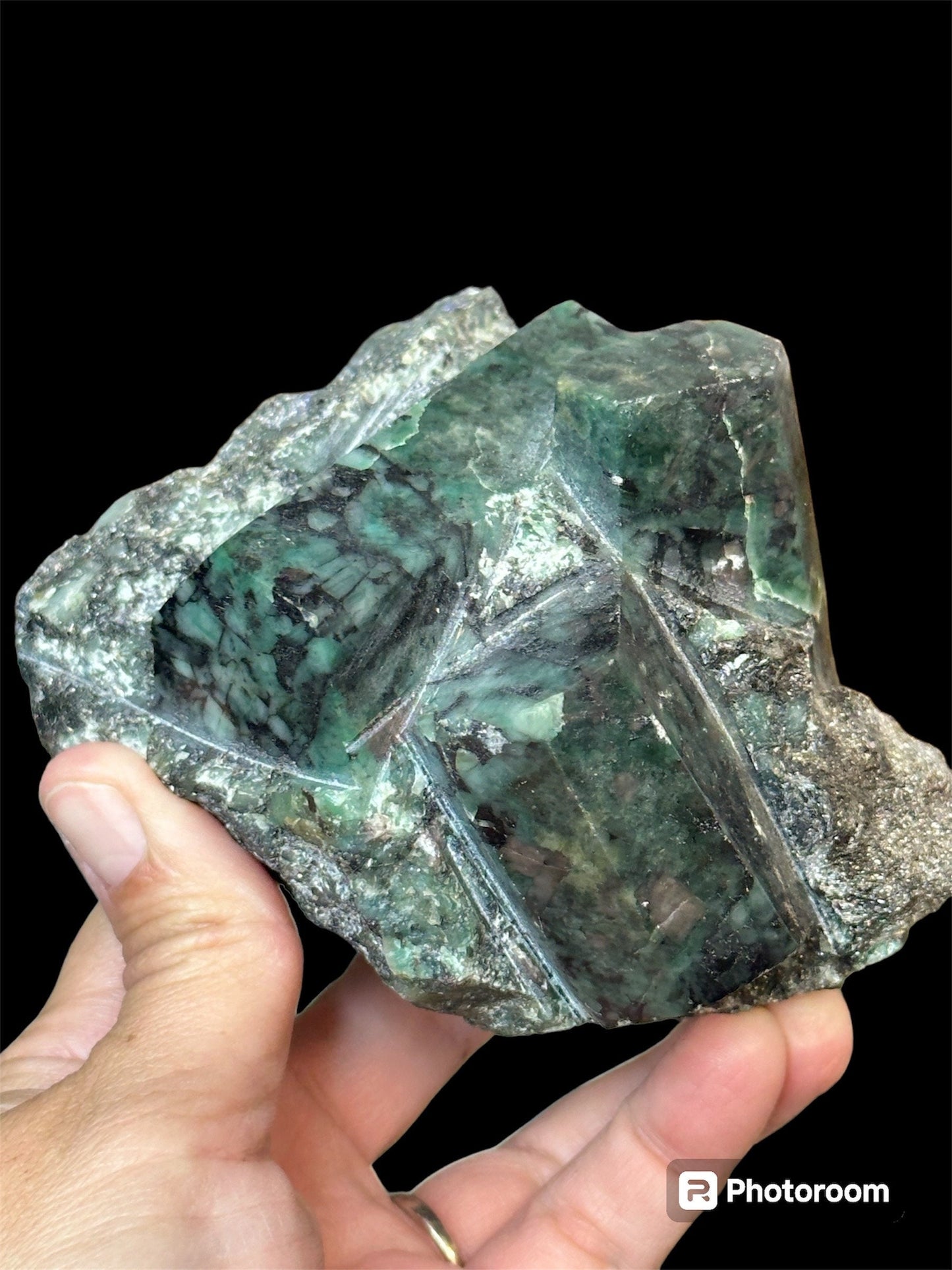 Rough Emerald Stone statement piece 744grams