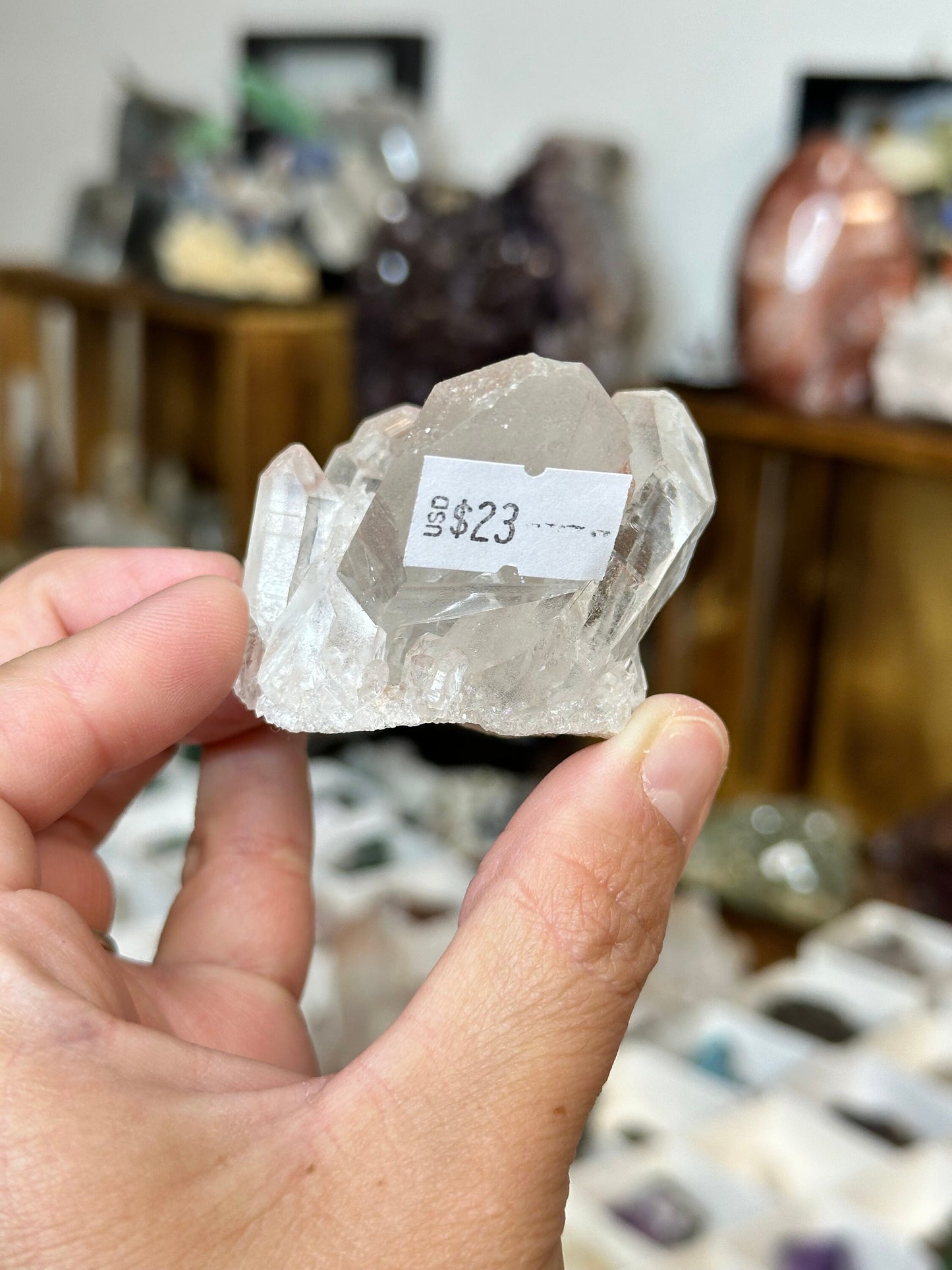 Pink Himalayan Quartz cluster