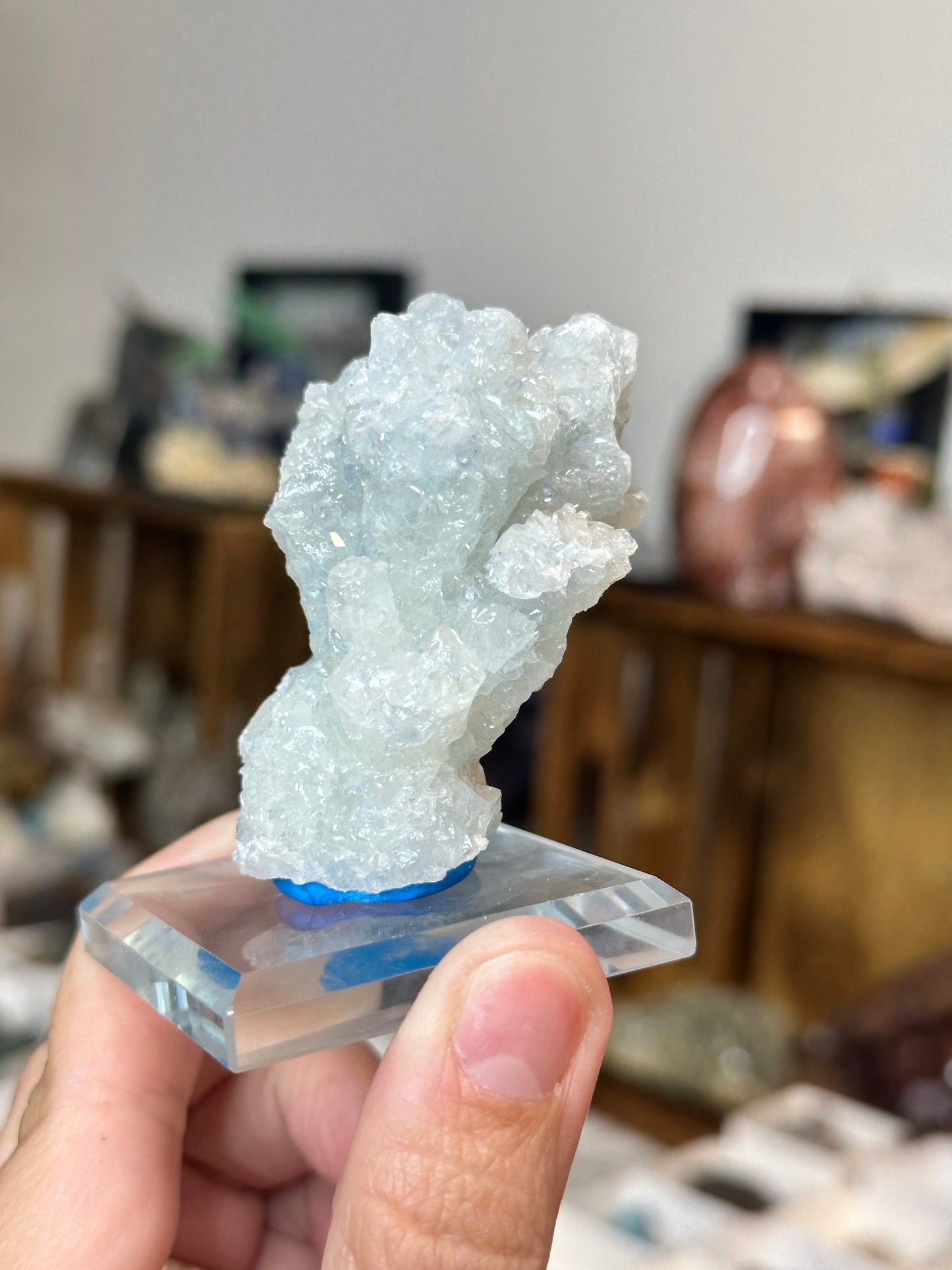 Crystalized Blue aragonite ~ Mexico