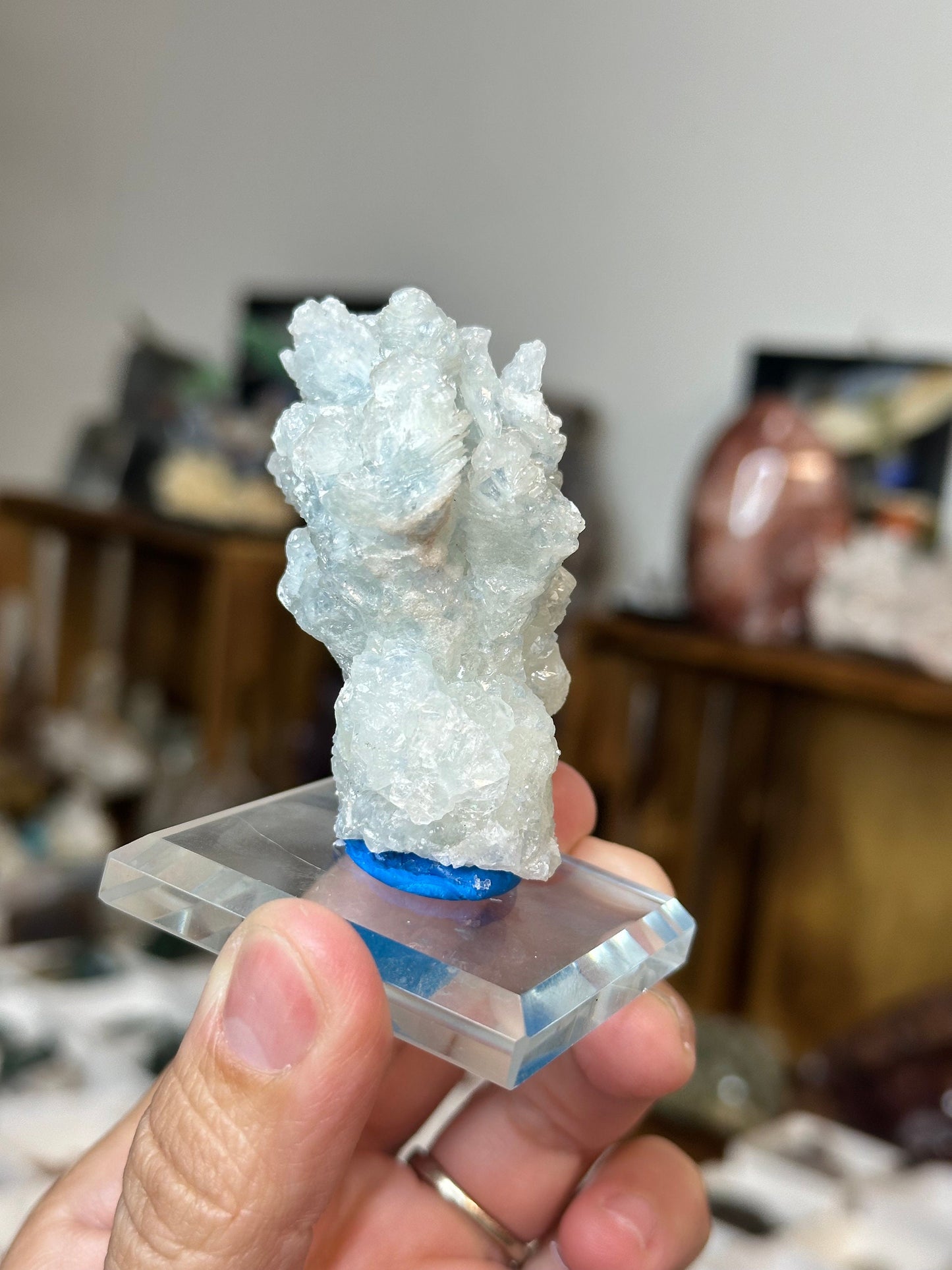 Crystalized Blue aragonite ~ Mexico