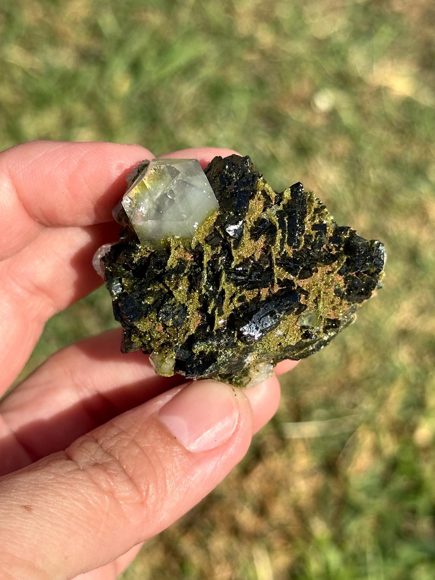 Epidote Quartz Mineral specimen, Turkey, Home decor, gift, natural, souvenir, sparkly