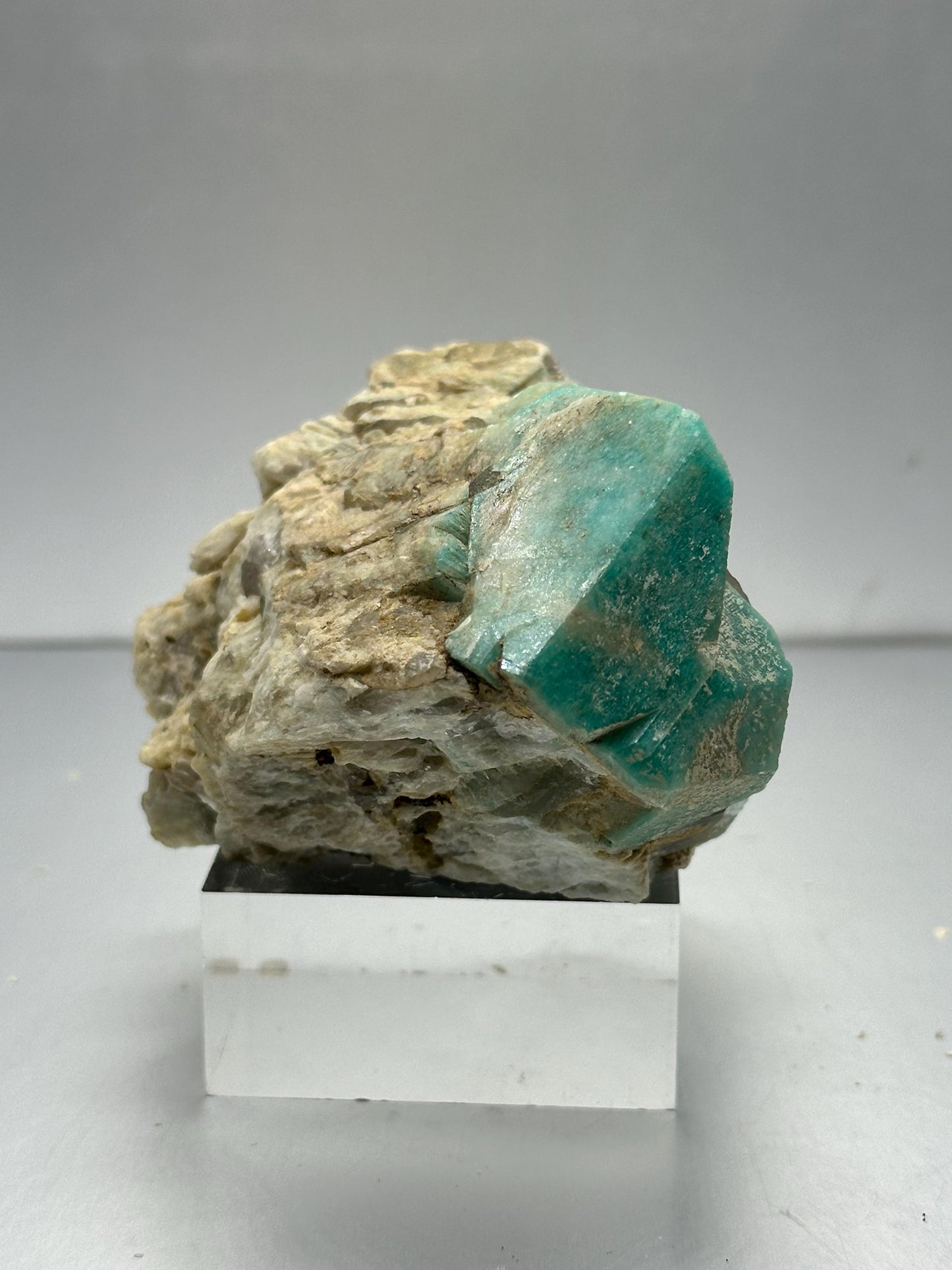 Lake George Amazonite & Smoky Quartz Point – Natural Crystal Combination