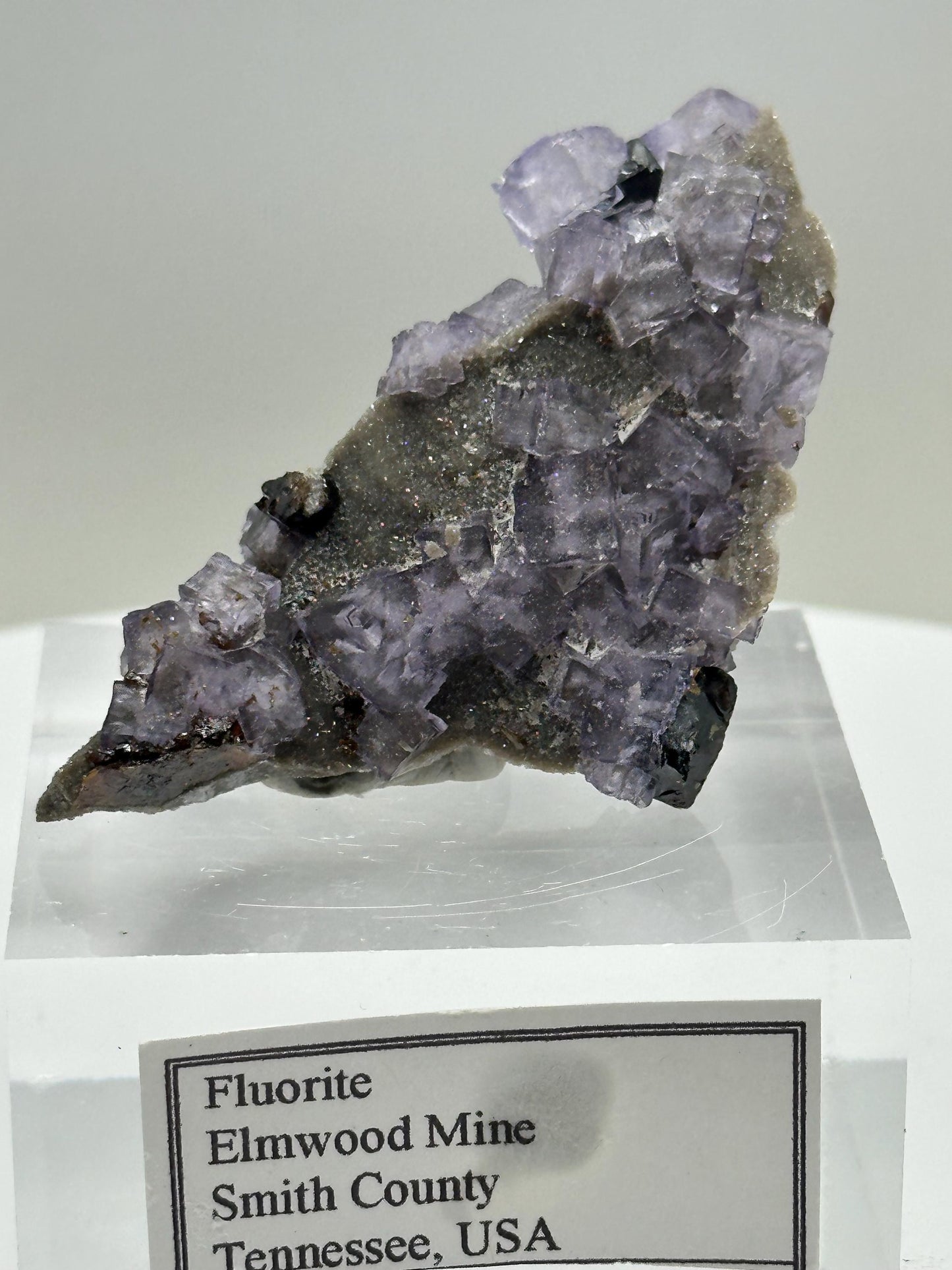 Purple cubic Fluorite and Sphalerite Elmwood Mine, Smith County Tennessee, USA