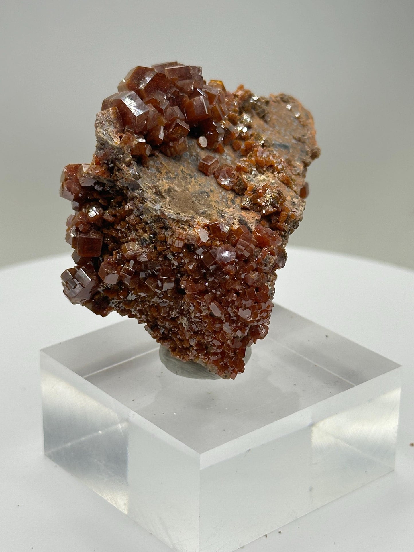 Red Vanadinite on Matrix, Mibladden Morocco