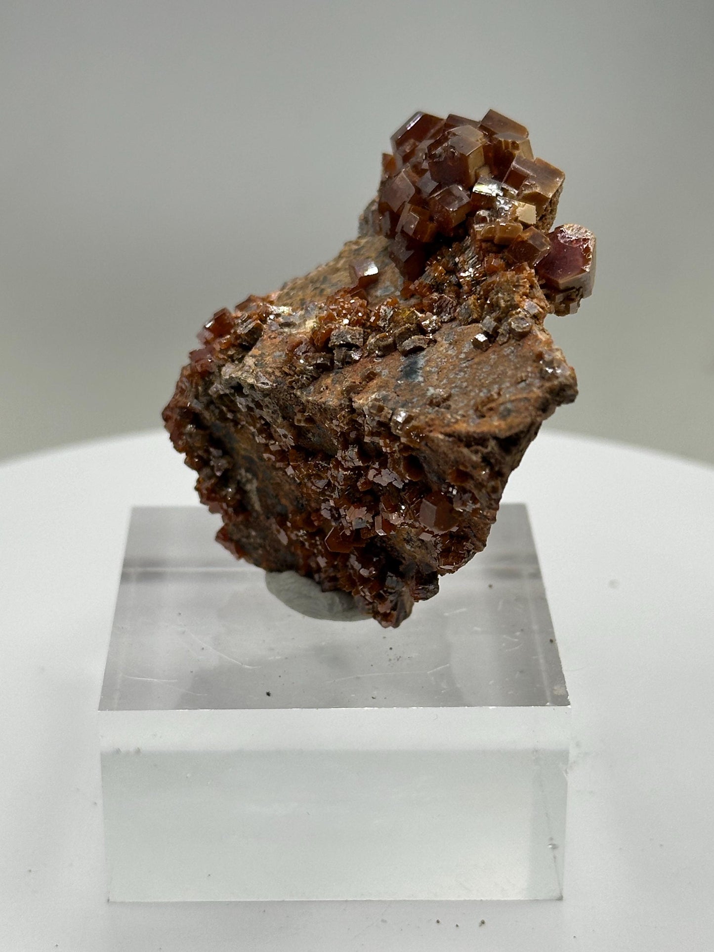 Red Vanadinite on Matrix, Mibladden Morocco