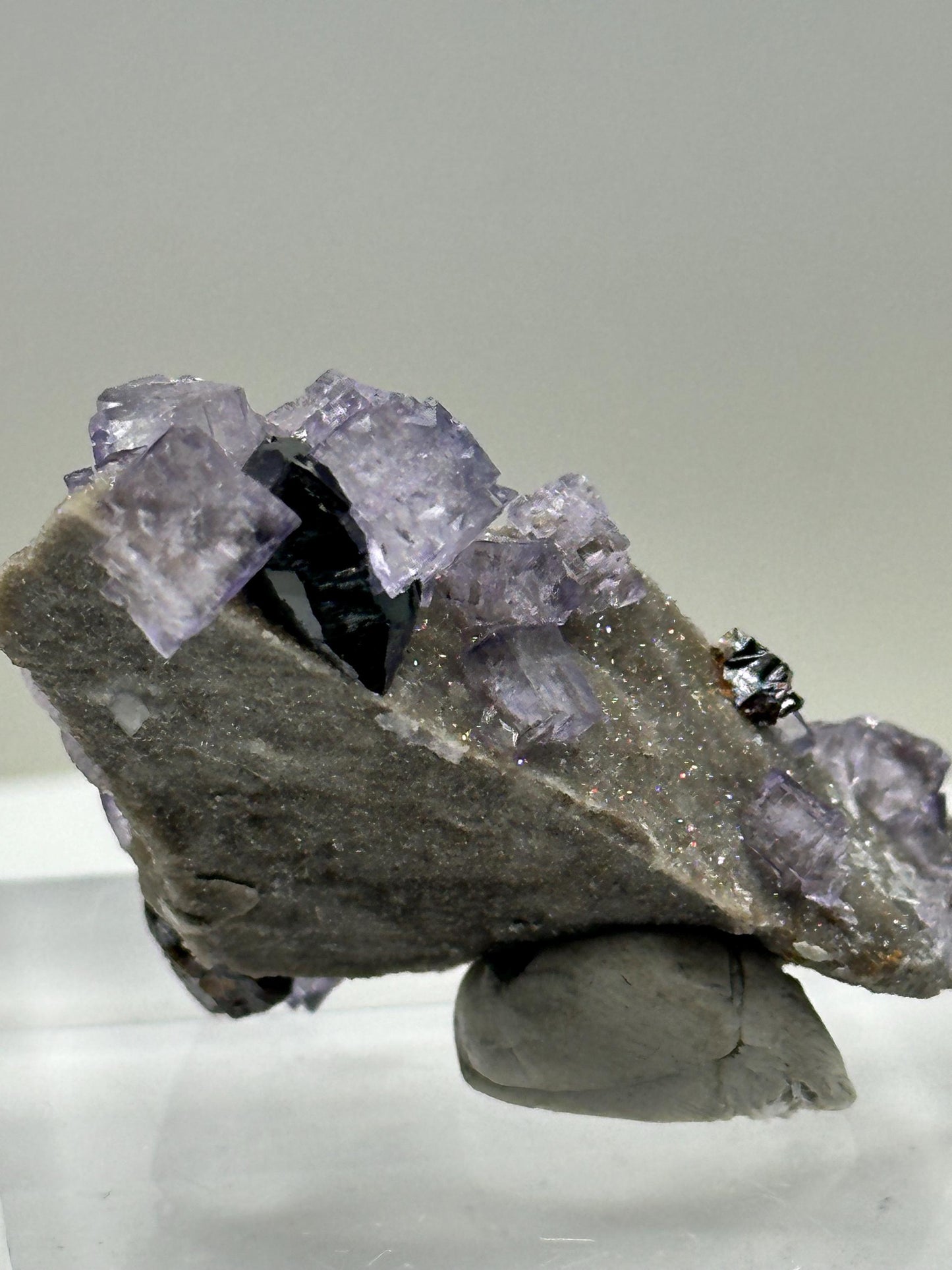 Purple cubic Fluorite and Sphalerite Elmwood Mine, Smith County Tennessee, USA