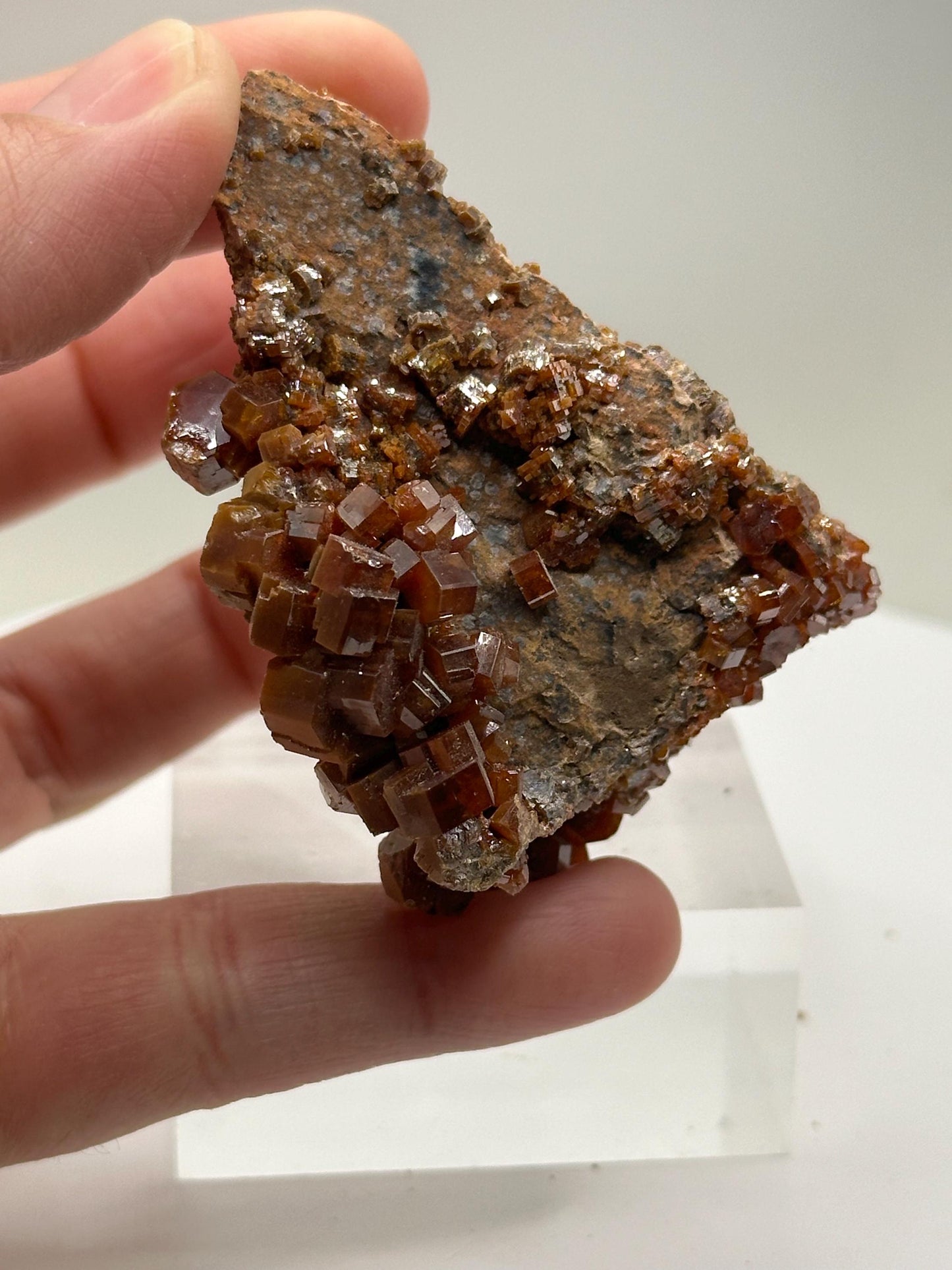 Red Vanadinite on Matrix, Mibladden Morocco