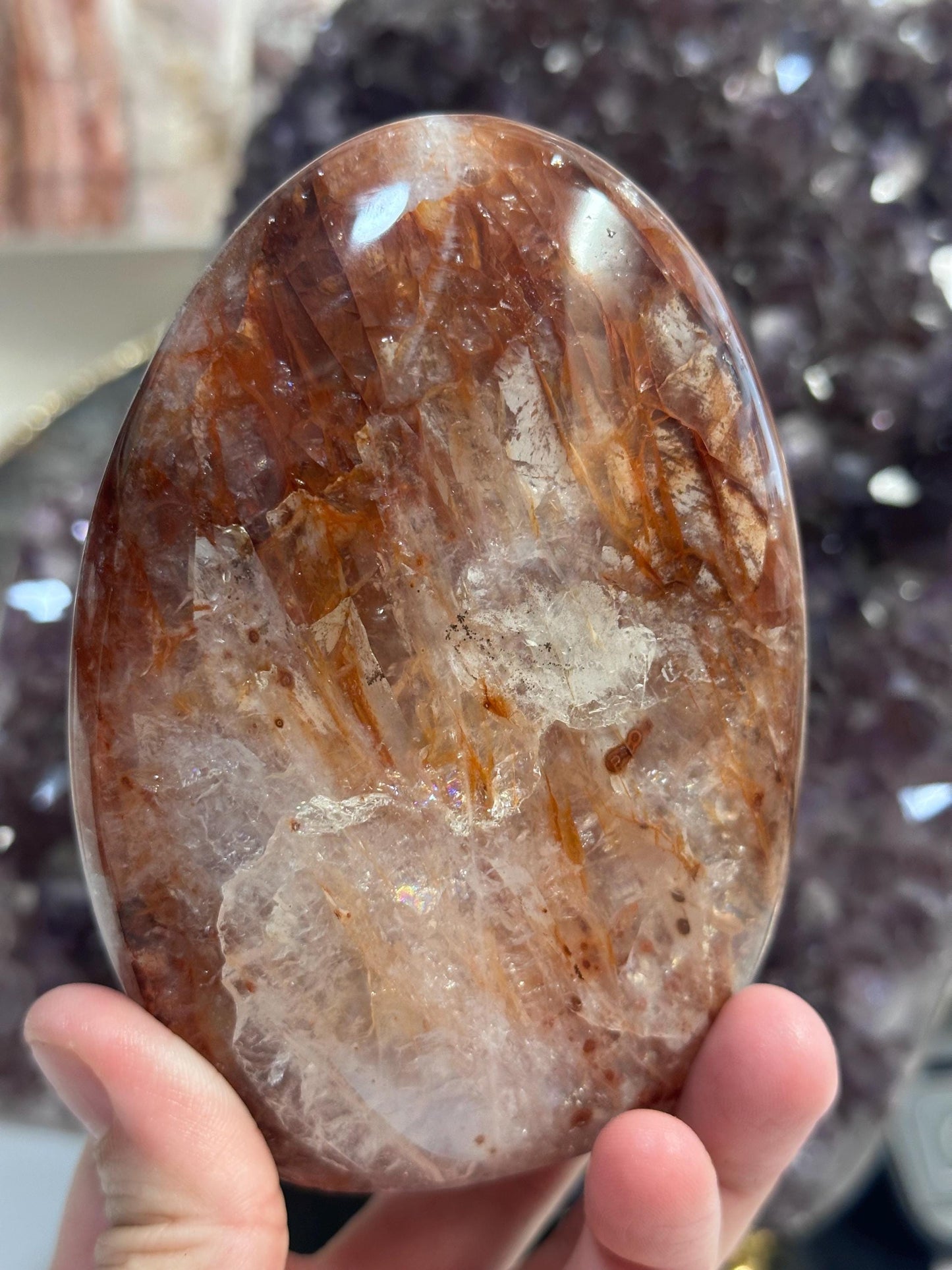 Fire Quartz freeform, Hematoid Quartz, Red Quartz Crystal