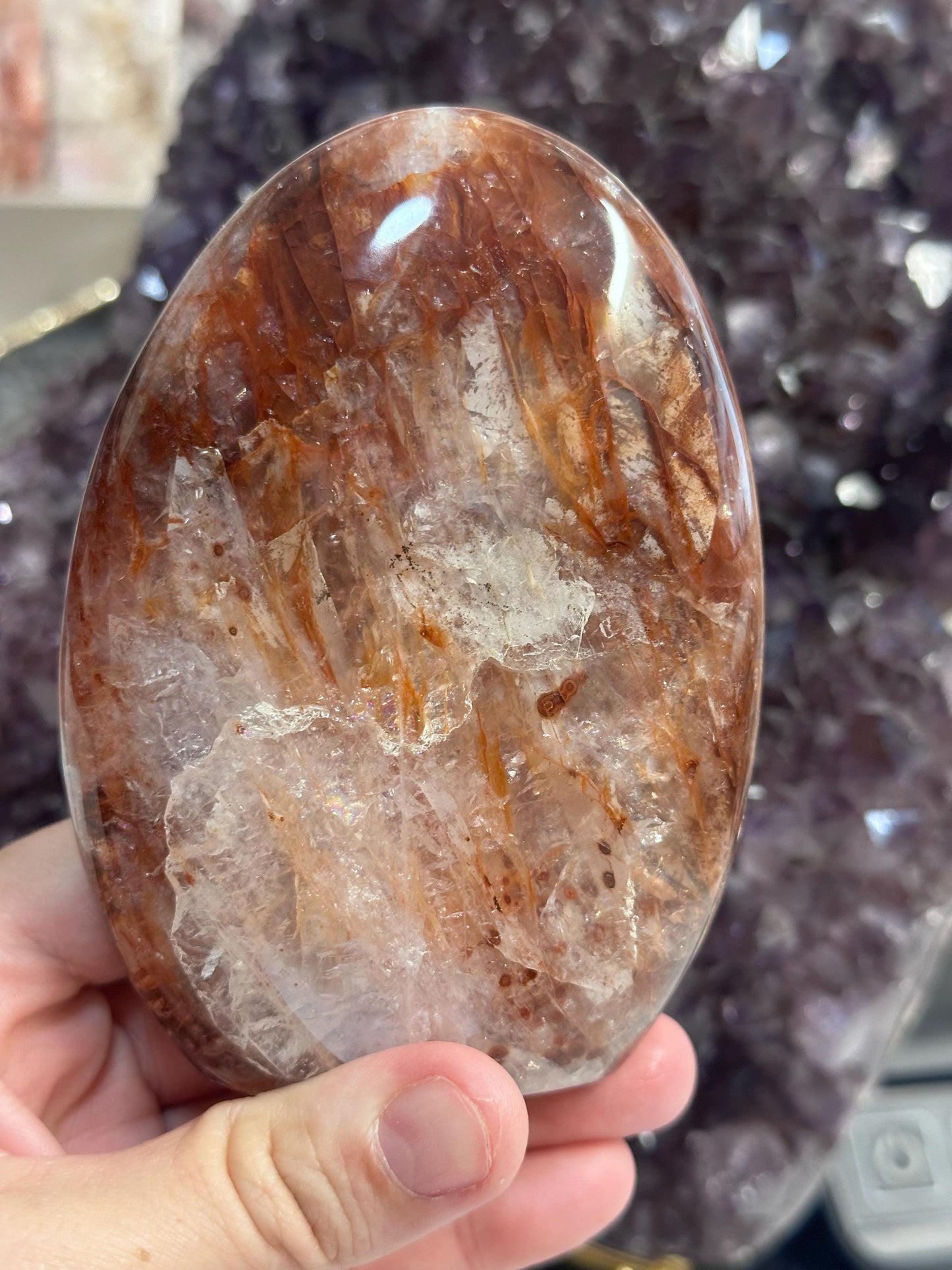 Fire Quartz freeform, Hematoid Quartz, Red Quartz Crystal