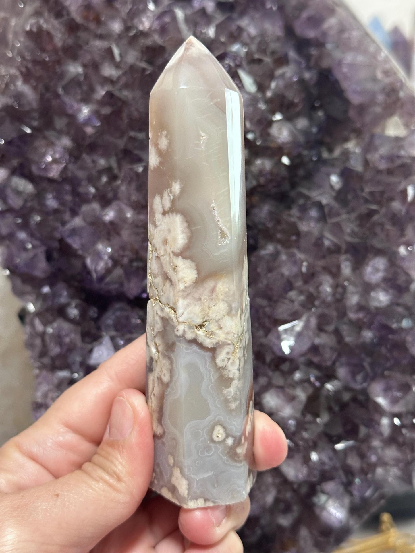 Flower Agate obelisk, Madagascar