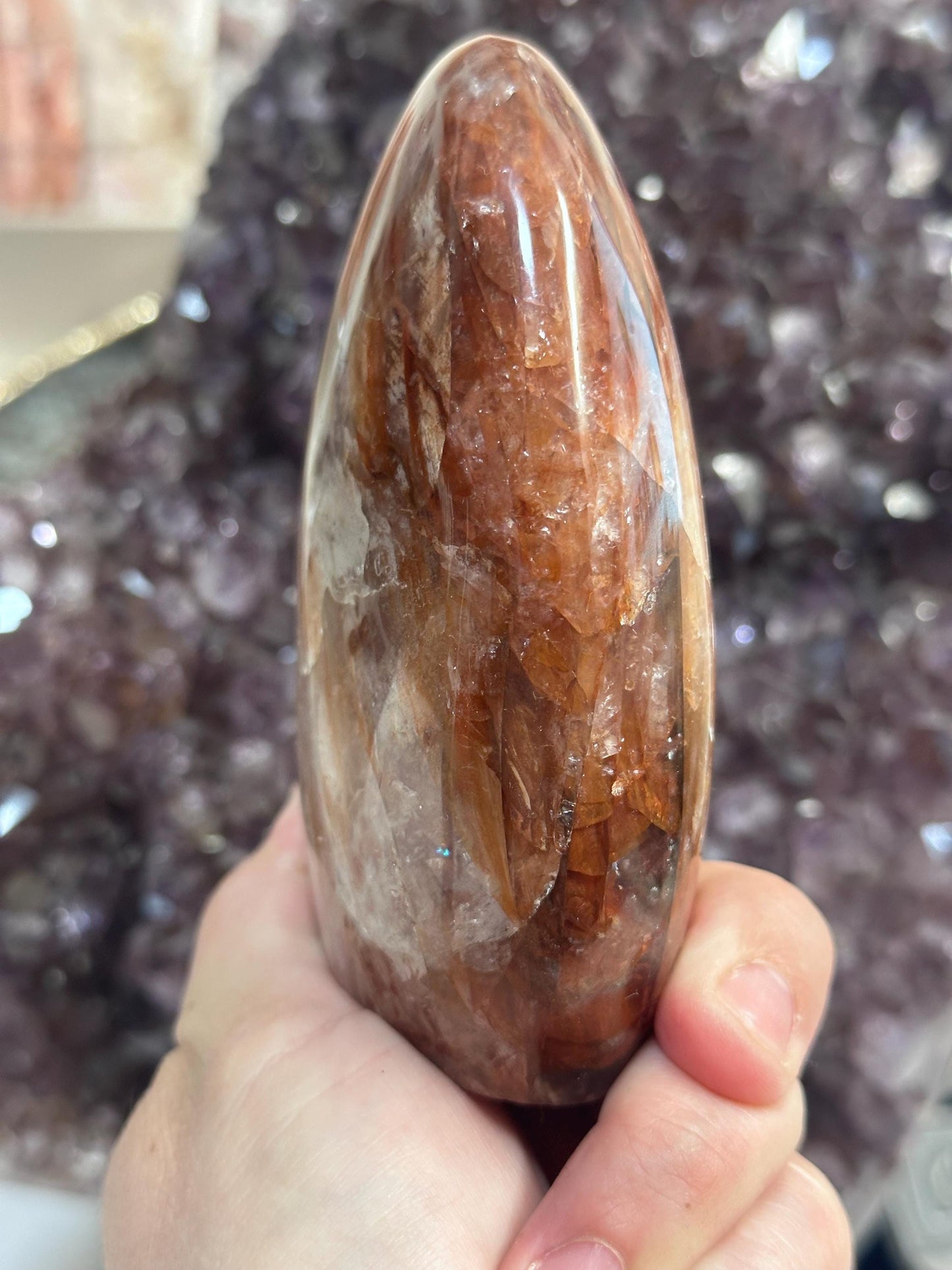 Fire Quartz freeform, Hematoid Quartz, Red Quartz Crystal
