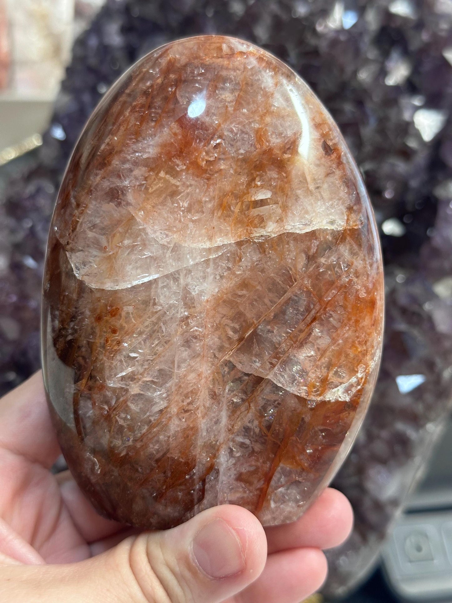 Fire Quartz freeform, Hematoid Quartz, Red Quartz Crystal