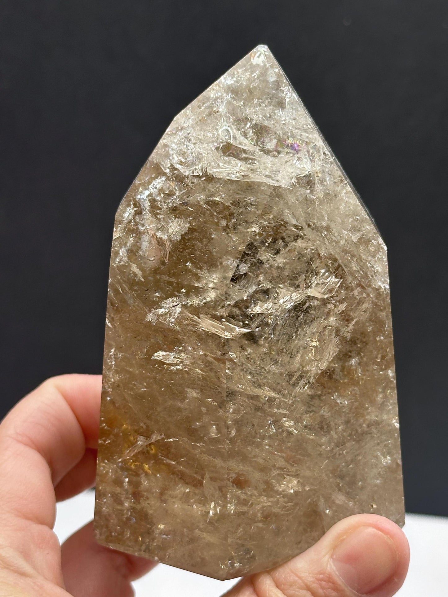 Golden Rutile Smoky Quartz Crystal Tower, Bahia Brazil