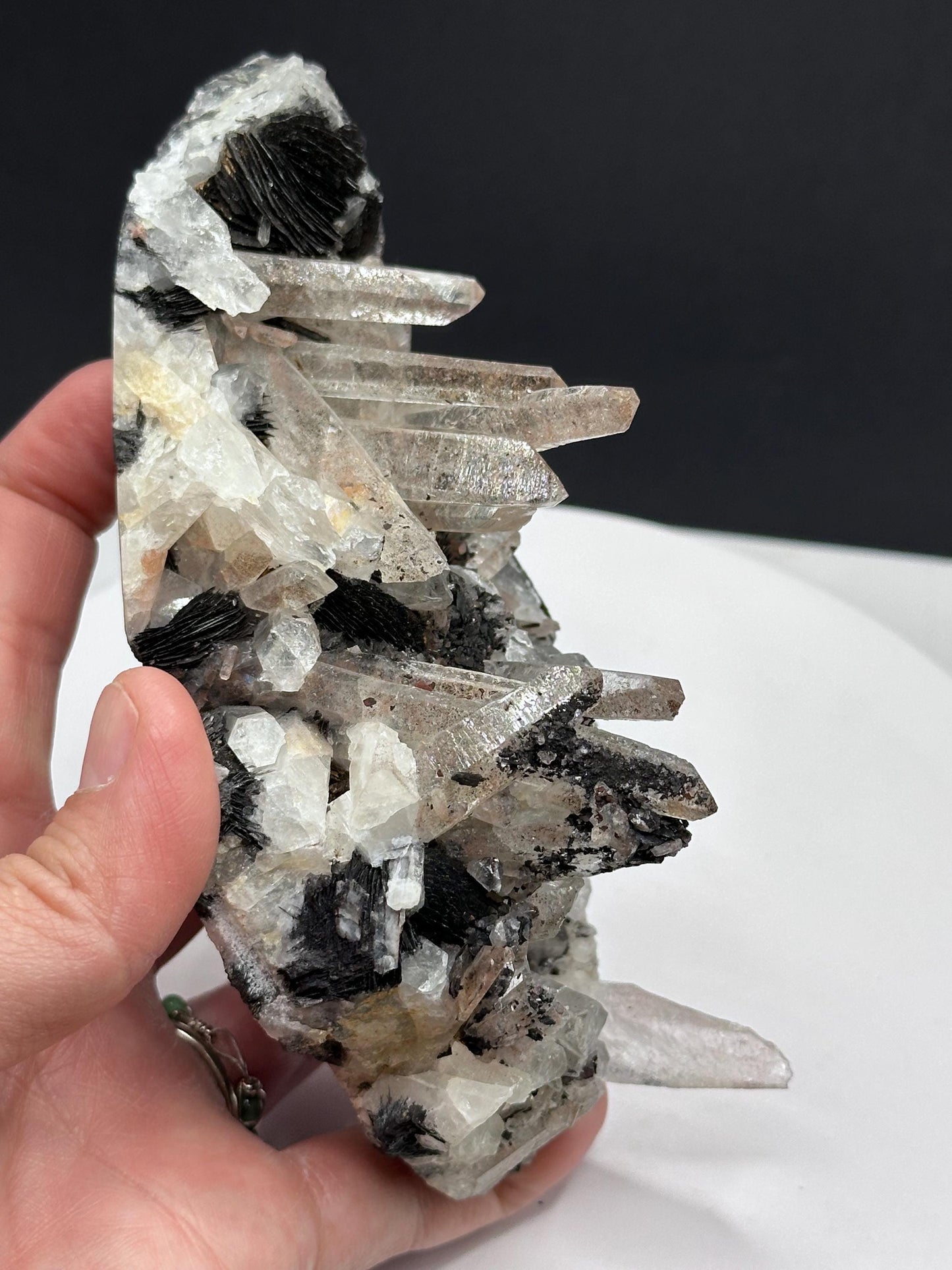Quartz Crystal Cluster with Specularite Hematite from Guangdong