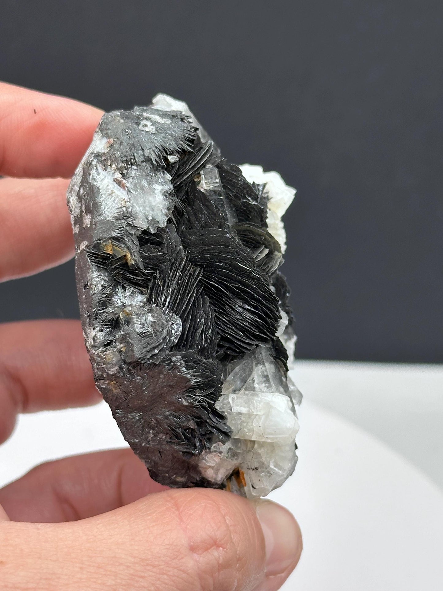 Quartz Crystal Cluster with Specularite Hematite