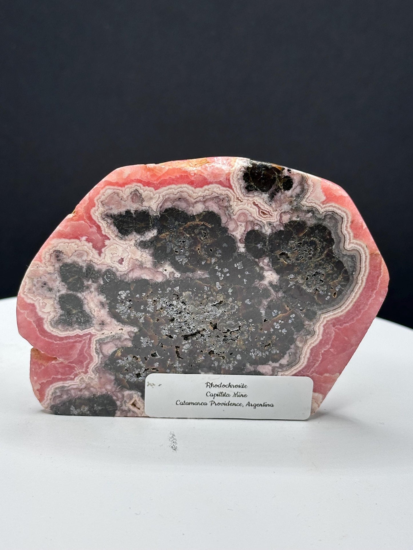Rhodochrosite crystal slab, Argentina