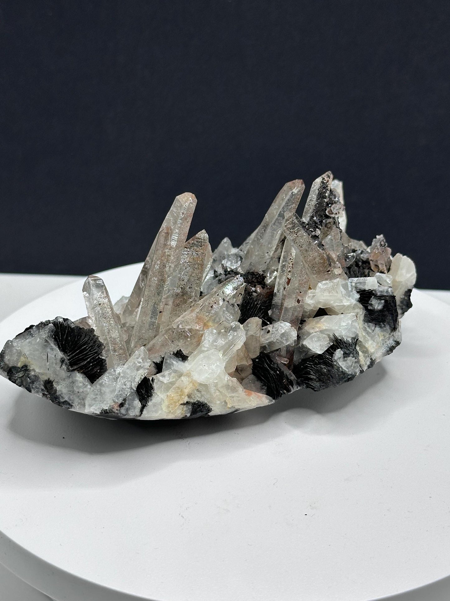 Quartz Crystal Cluster with Specularite Hematite from Guangdong
