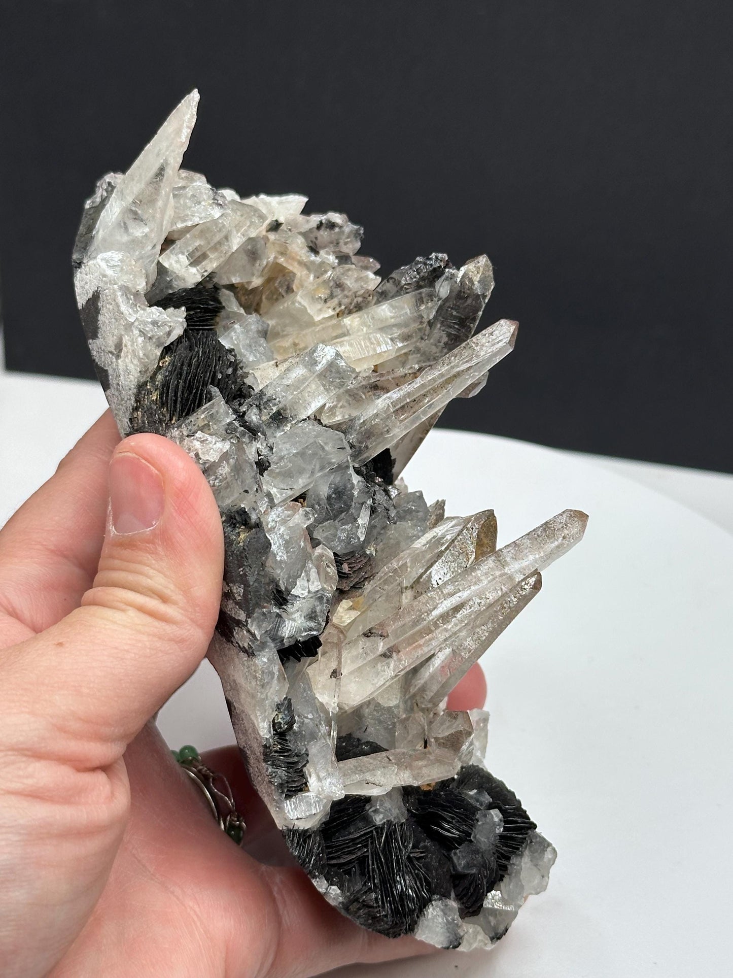 Quartz Crystal Cluster with Specularite Hematite from Guangdong