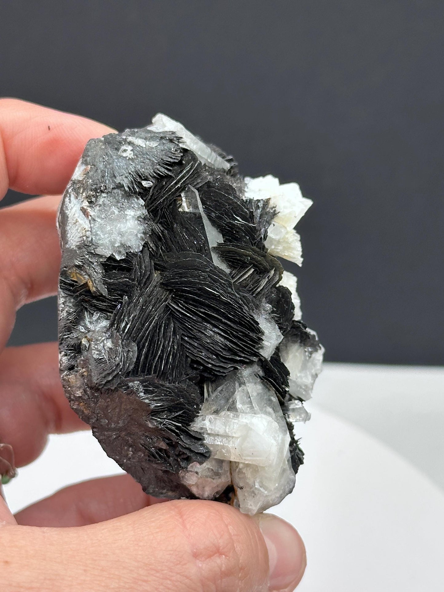 Quartz Crystal Cluster with Specularite Hematite