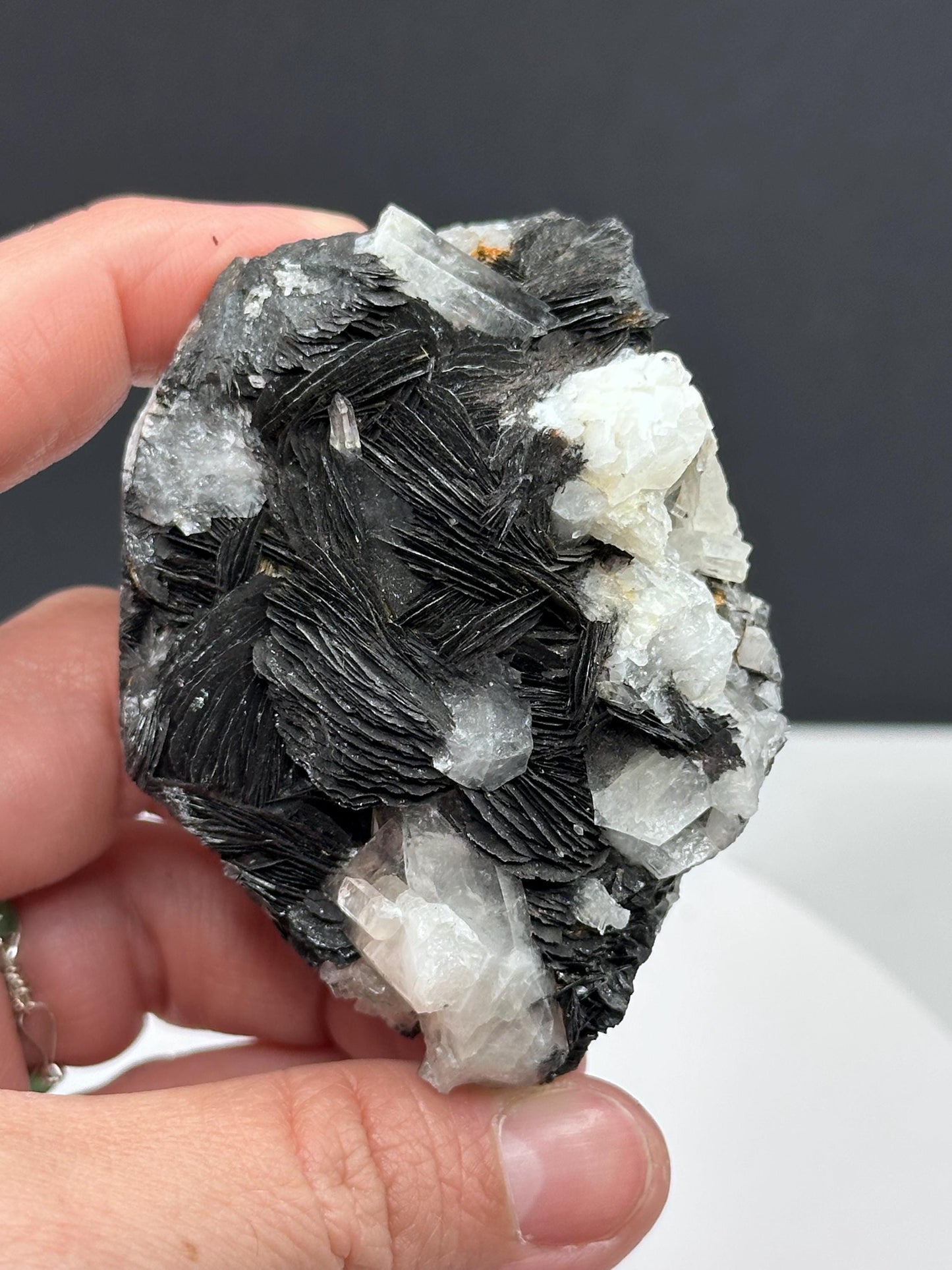 Quartz Crystal Cluster with Specularite Hematite