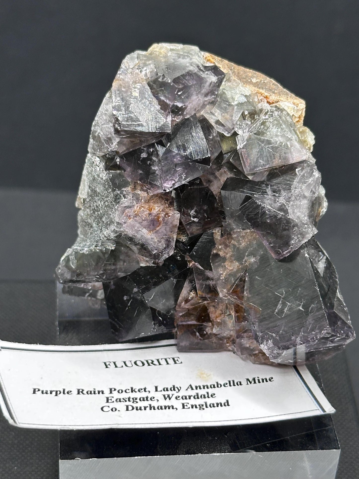 Fluorite from the Purple Rain Pocket of the Lady Annabella Mine in Weardale, England