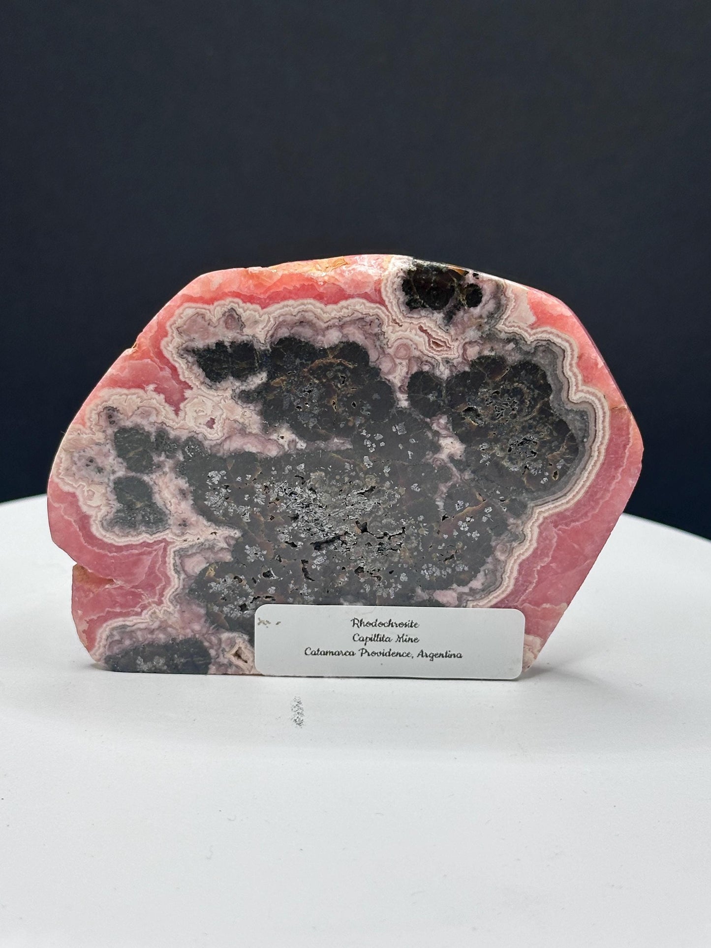 Rhodochrosite crystal slab, Argentina