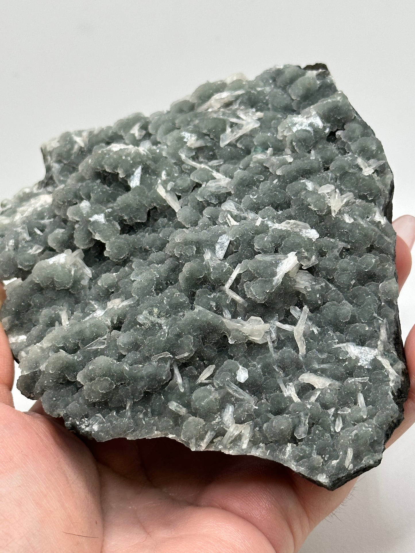Druzy Chalcedony with Stilbite blades, India