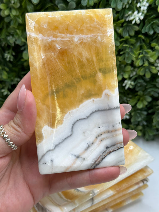 Orange calcite bowl