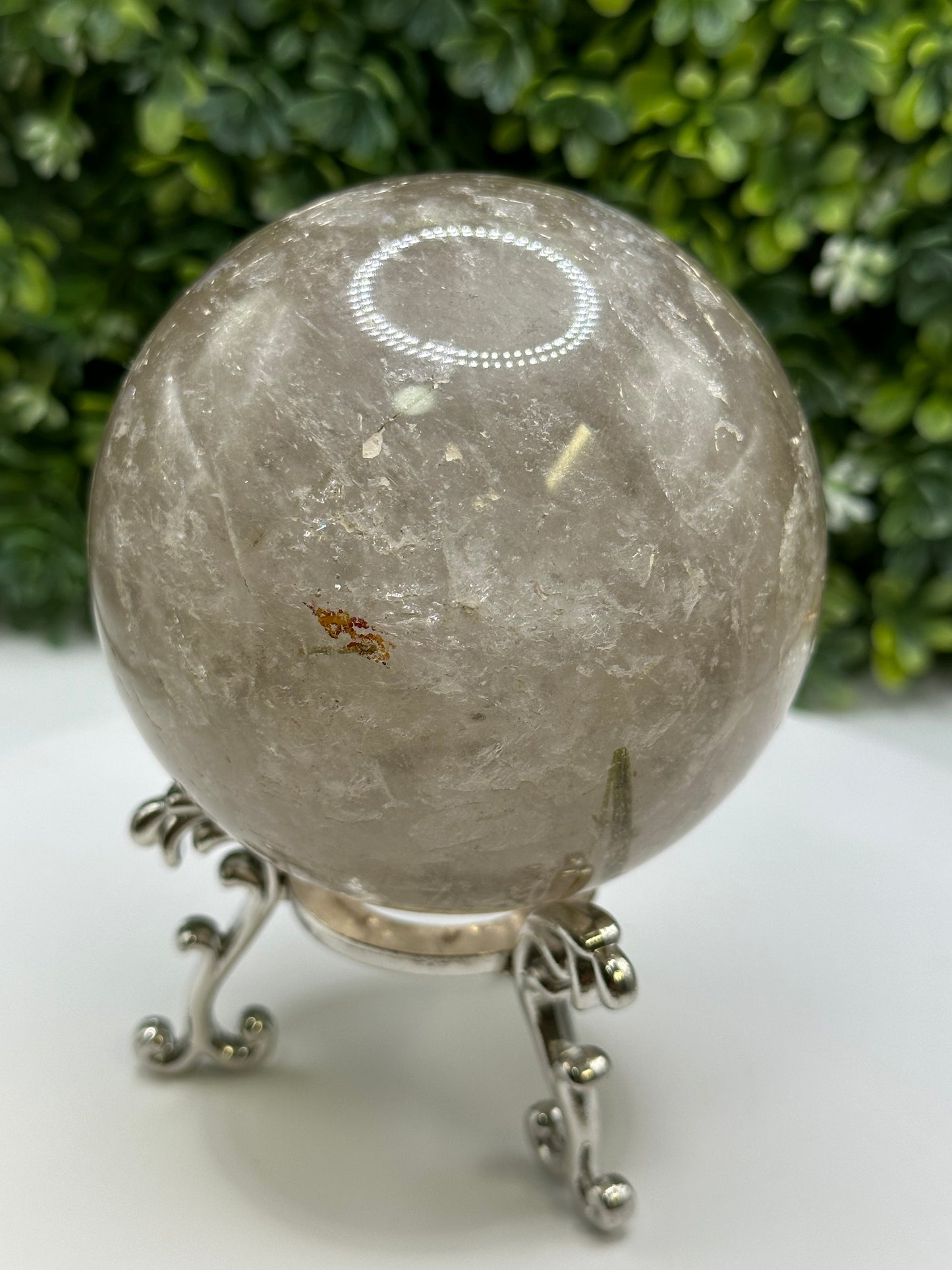 Green Tourmaline in Quartz Sphere (Brazil)