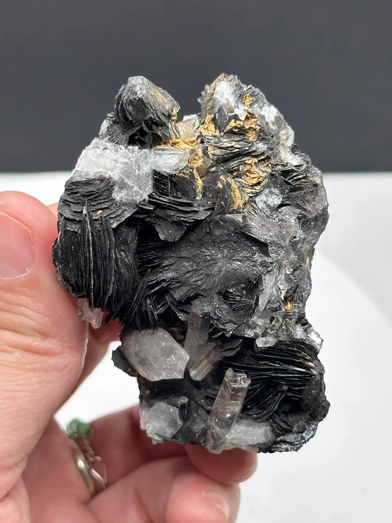 Quartz Crystal Cluster with Specularite Hematite