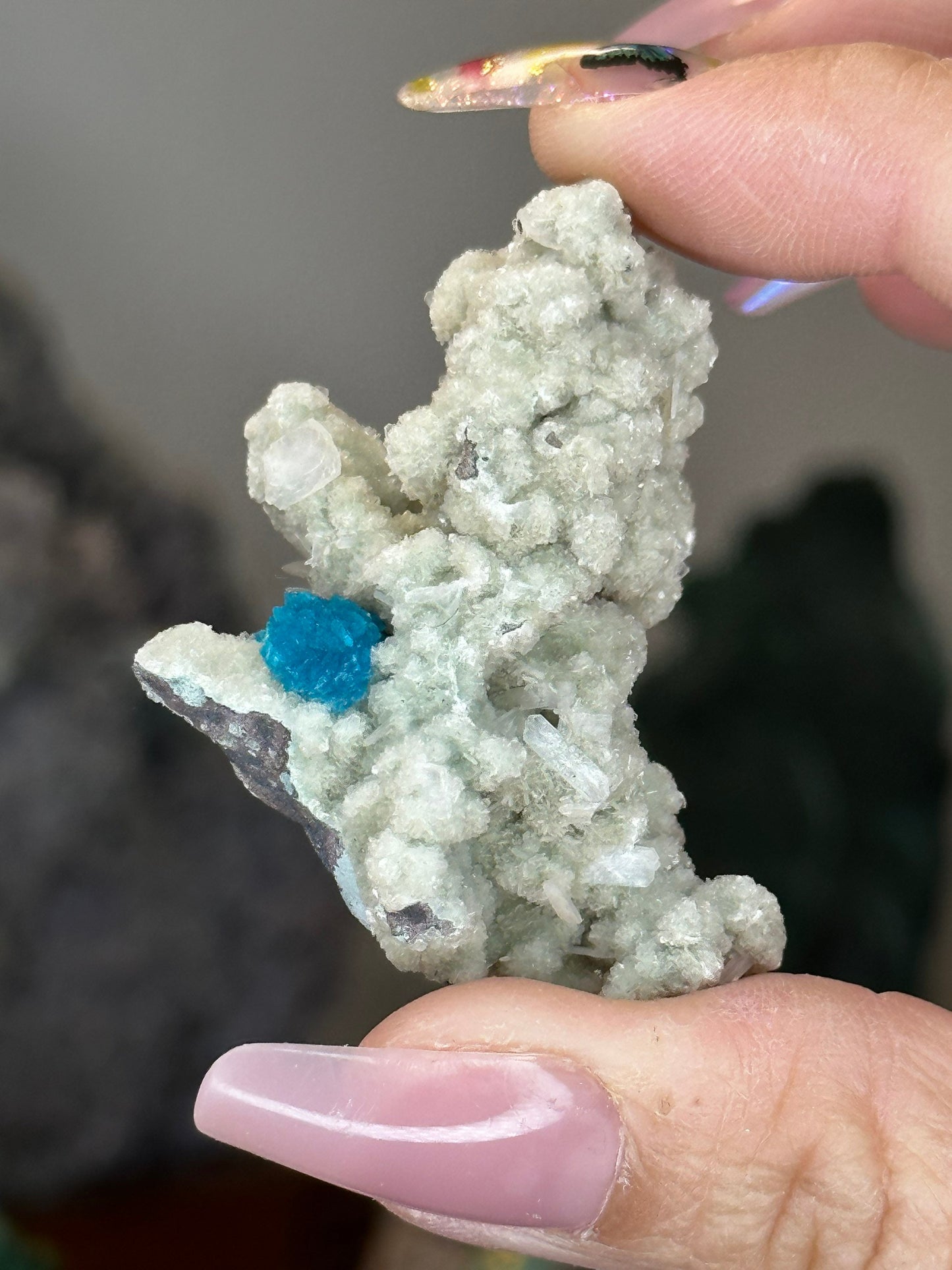 Natural Blue Cavansite Flower Cluster – Collector’s Mineral from India