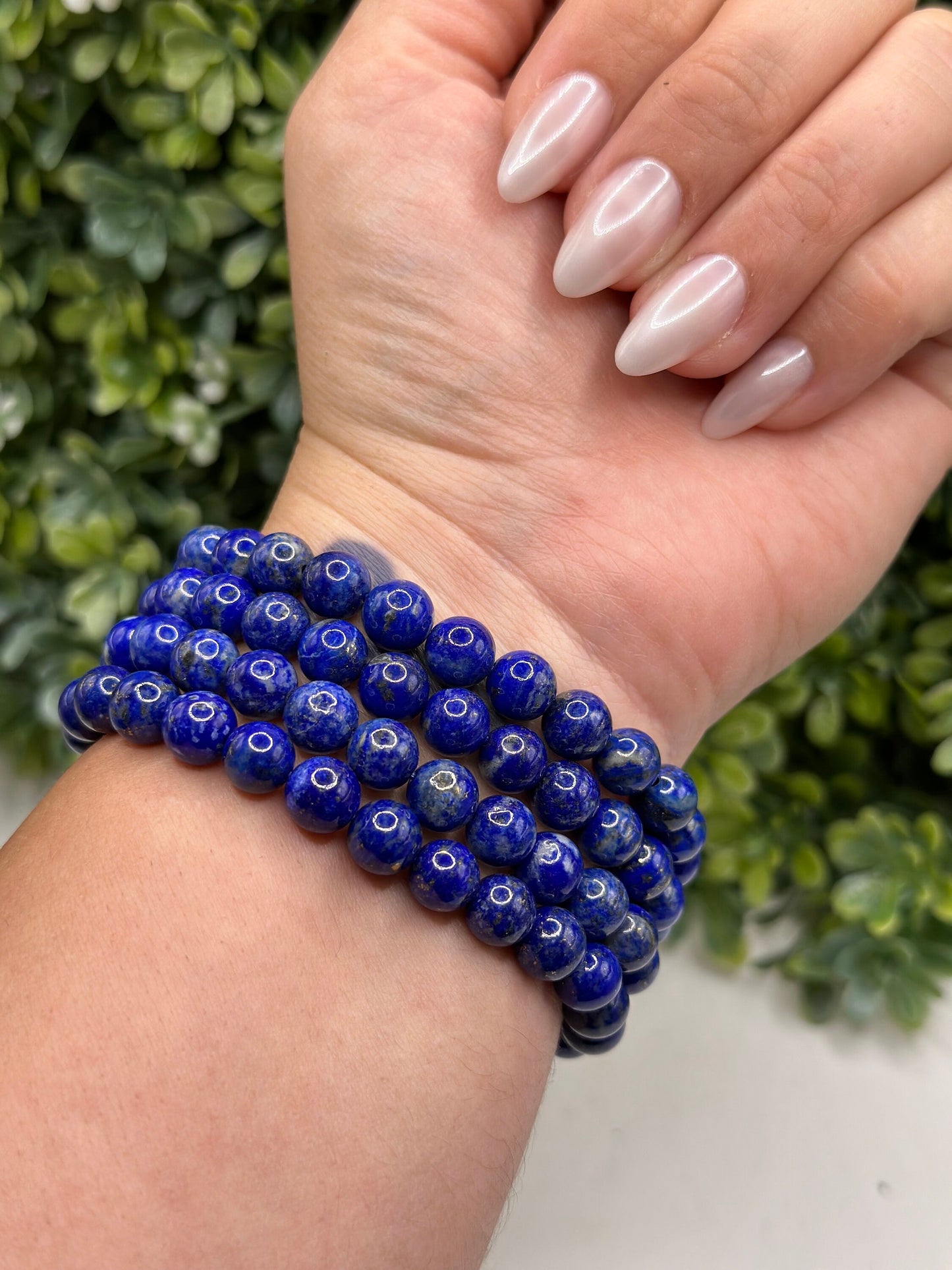 Lapiz Lazuli 8mm and 9.5mm beaded bracelet