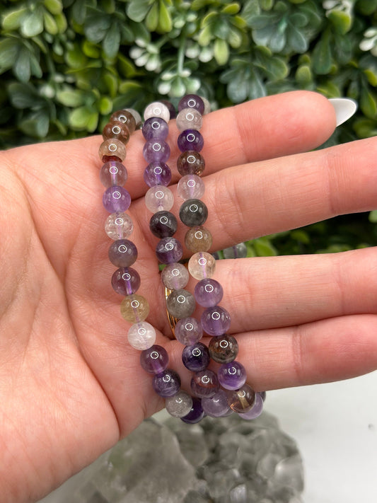 Ametrine Crystal 6.5mm beaded bracelet